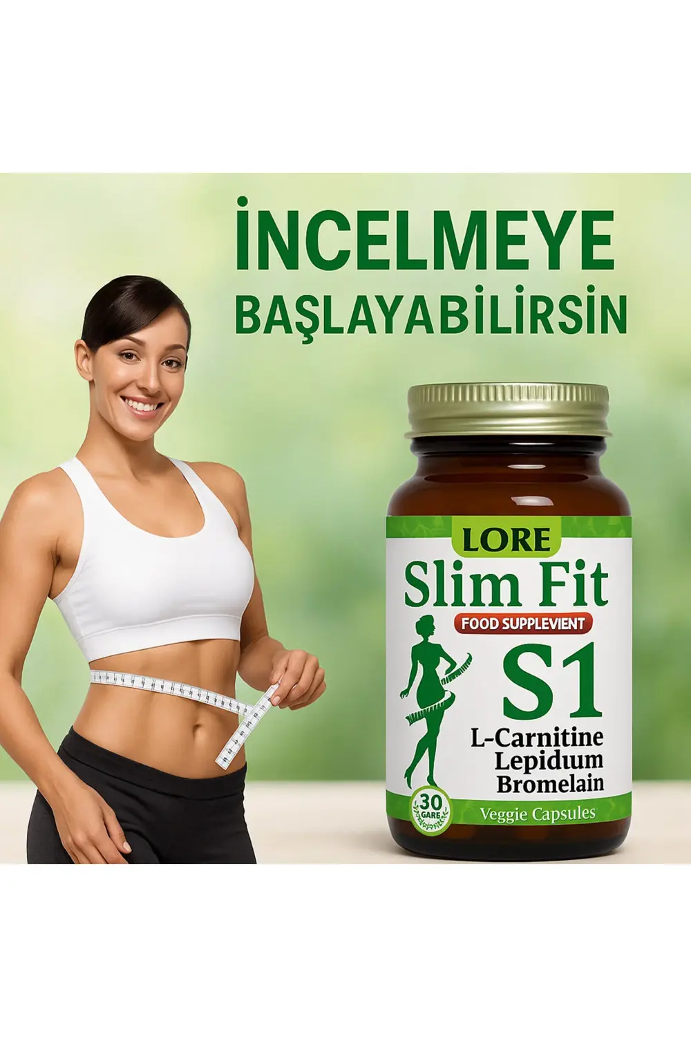 LORE SLİM FİT S1 30 KP& PHARMA PLUSS -LCARNİTİN, LEPİDİUM, BROMAL