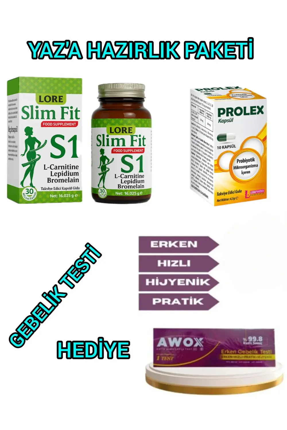 LORE SLİM FİT S1 30KP VE PROBİOTİK+HEDİYE TEST