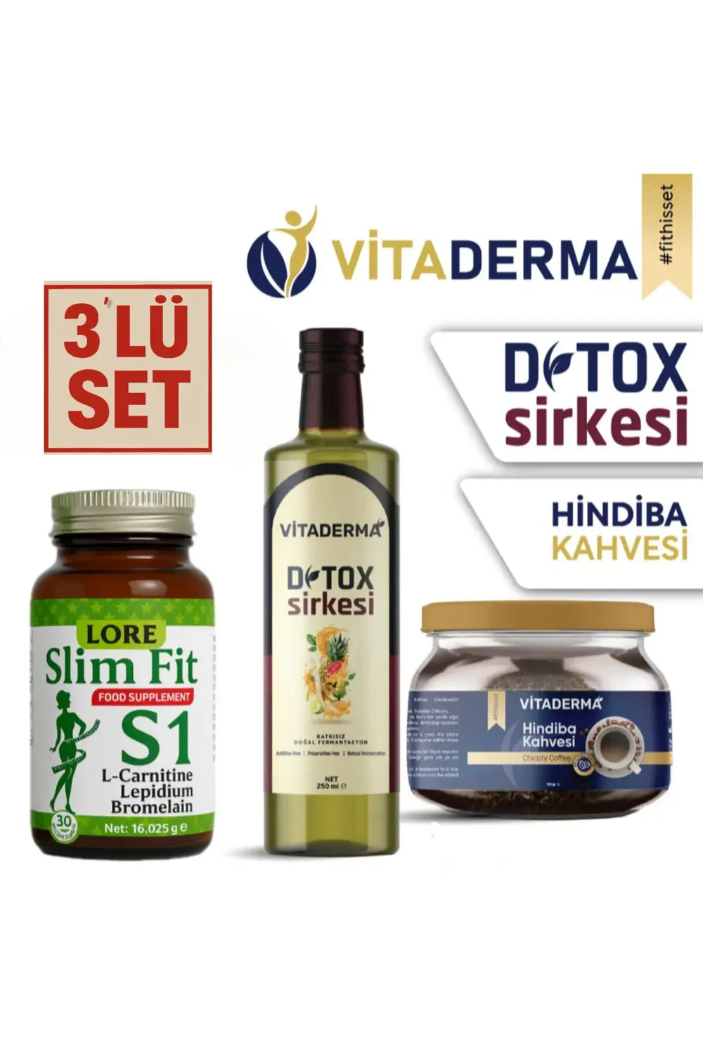 LORE SLİMFİT 30KP & HİNDİBA KAHVE & DETOX SUYU 3.LÜ SET