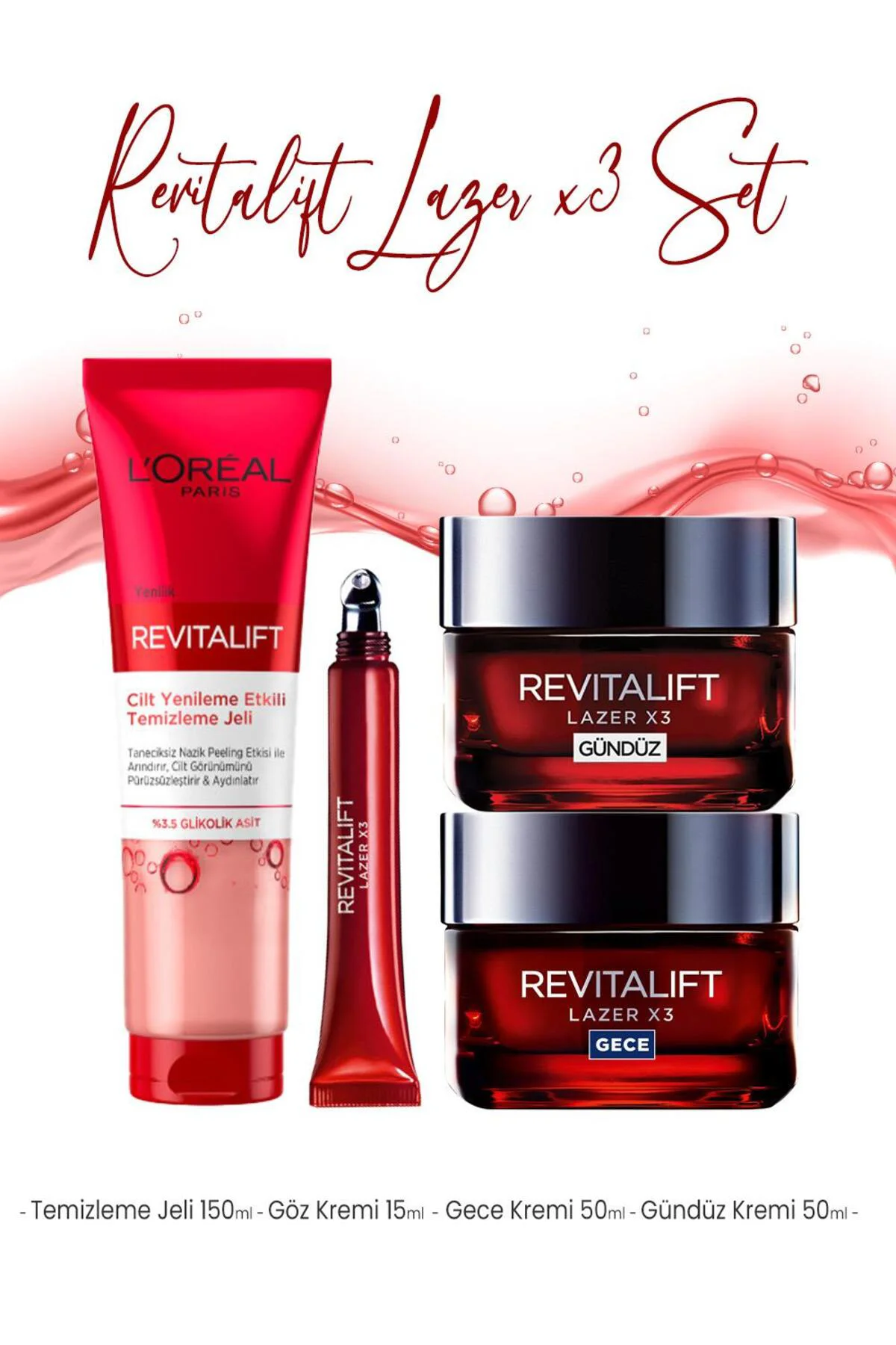 Loreal Paris Revitalift Lazer Bakım Seti 3 Loreal Paris Revitalift Lazer Bakım Seti 3
