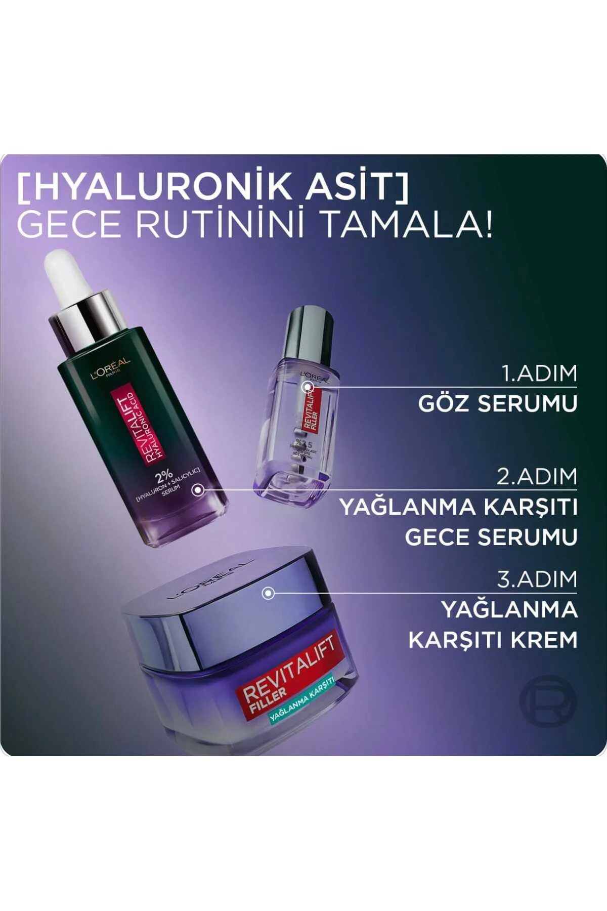 "L'Oreal Paris Revitalift Hyaluronic Acid Oil Control Night Serum 30 ml