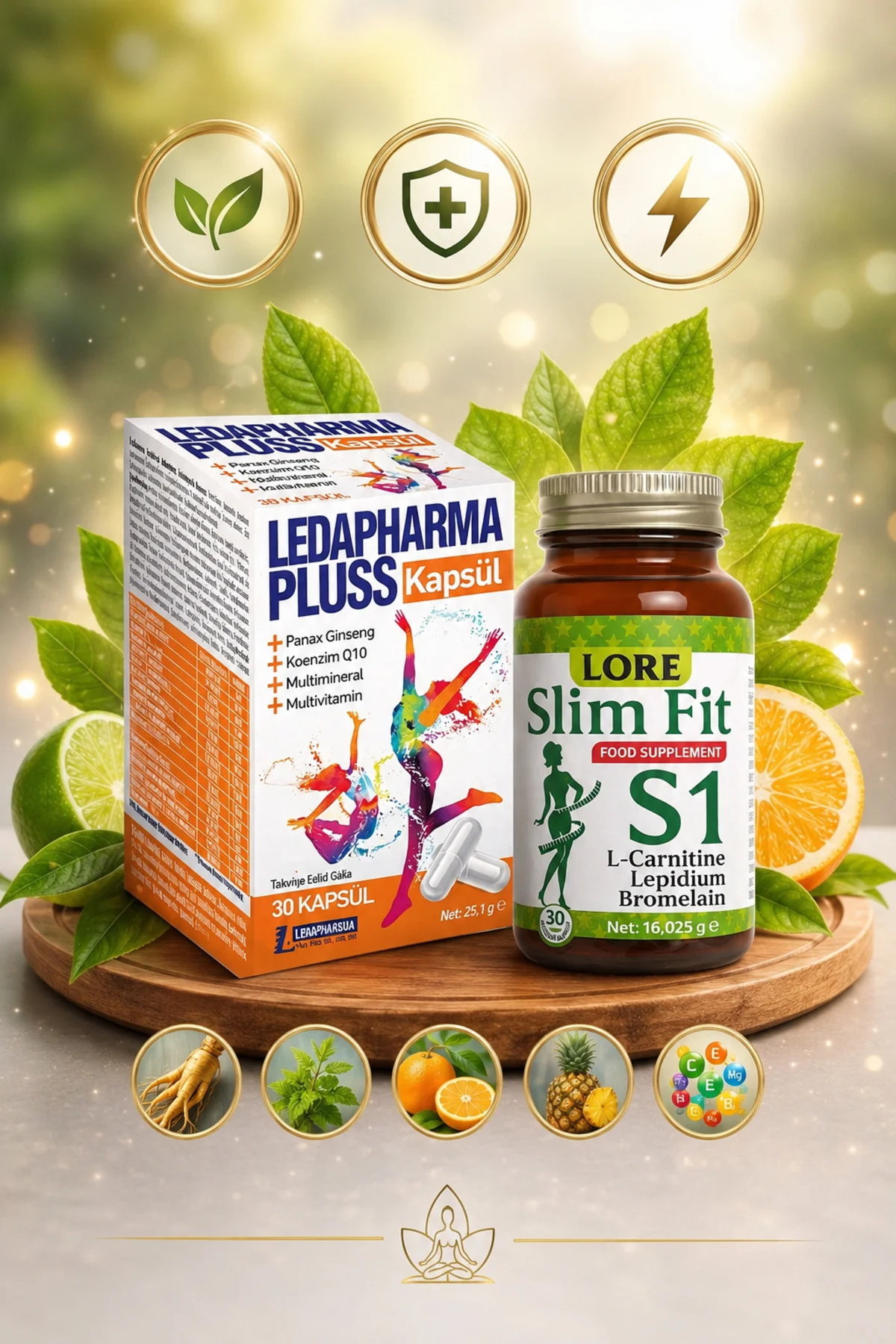 LoreLife LORE SLİM FİT S1 30KP LCARNİTİN LEPİDİUM BROMALAİN İÇERE