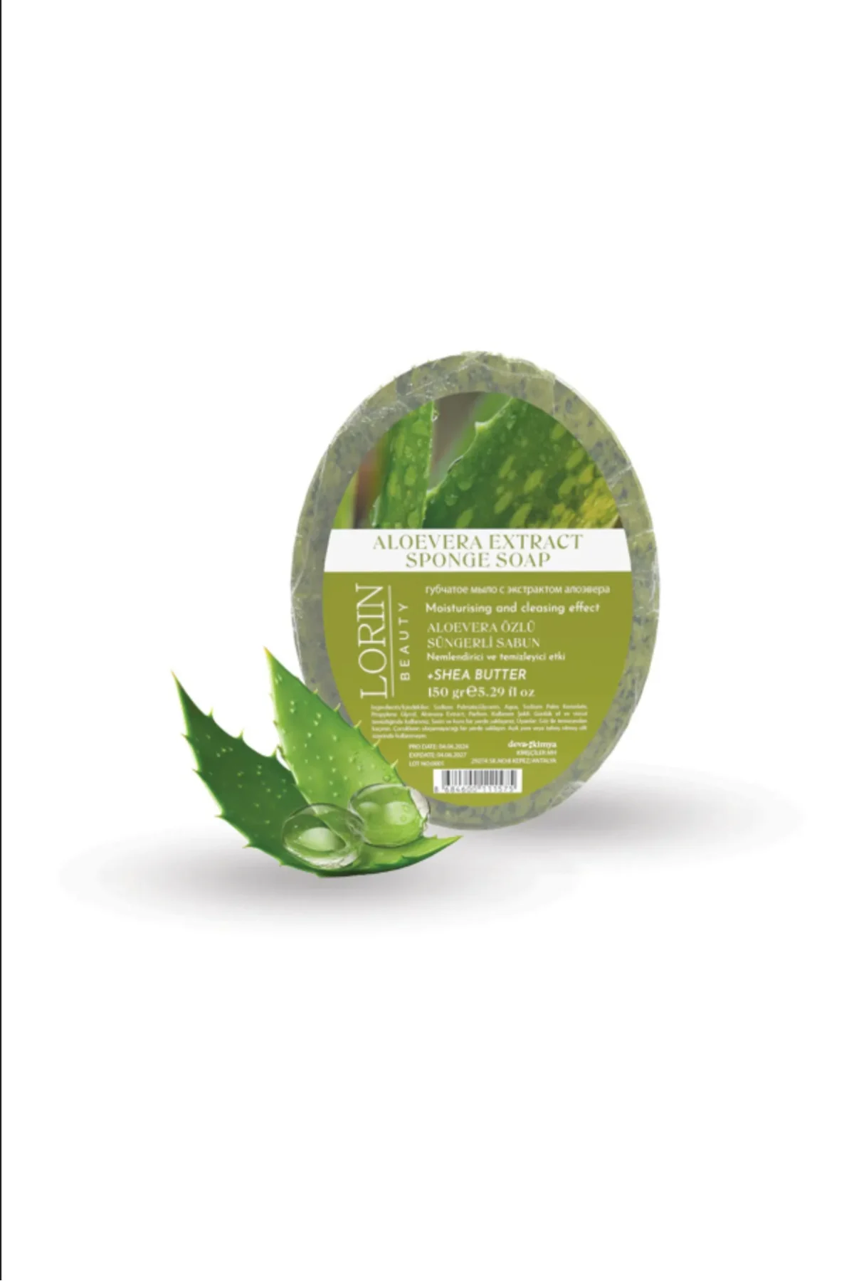 Lorin Aloevera Özlü Doğal Süngerli Sabun 150 GR