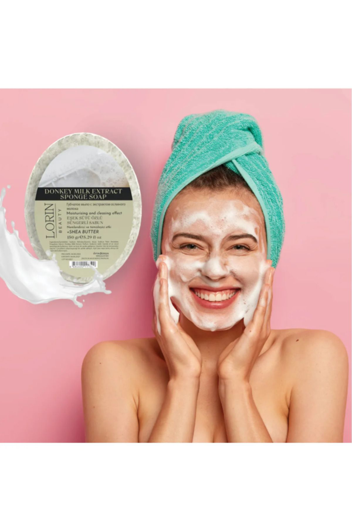 Lorin Eşşek Sütü Özlü Doğal Süngerli Sabun 150 GR