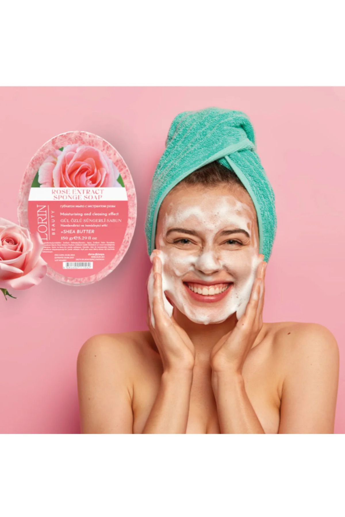 Lorin Gül Özlü Doğal Süngerli Sabun 150 GR