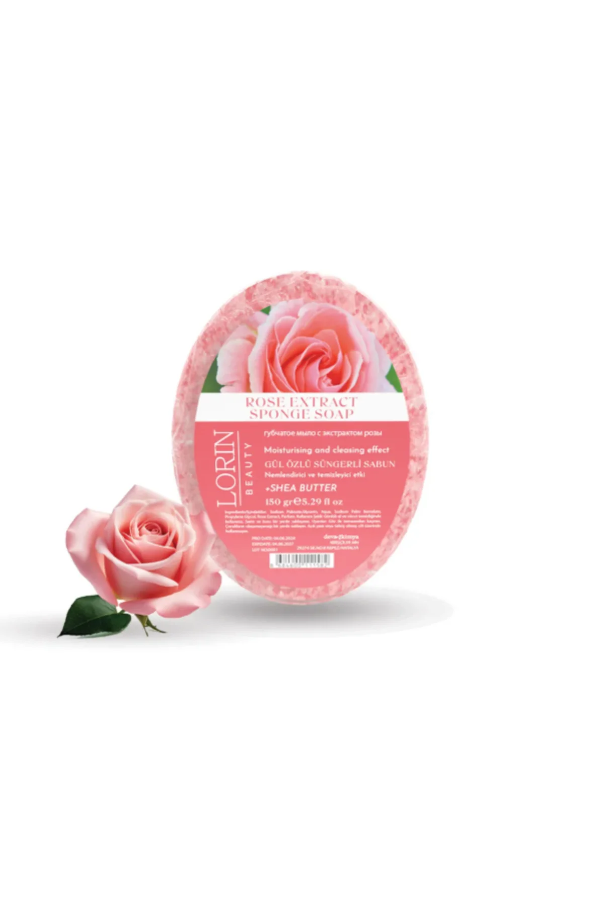 Lorin Gül Özlü Doğal Süngerli Sabun 150 GR