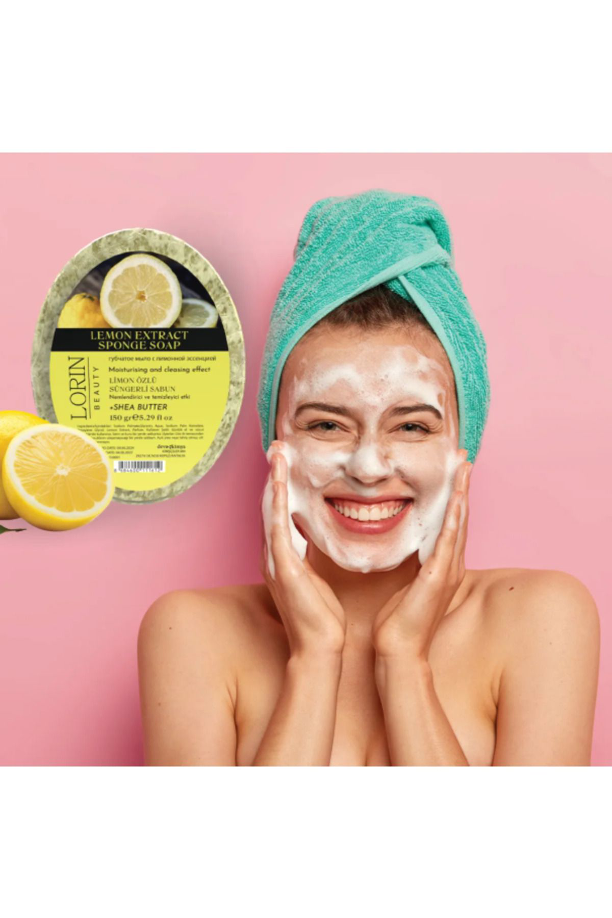 Lorin Limon Özlü Doğal Süngerli Sabun 150 GR