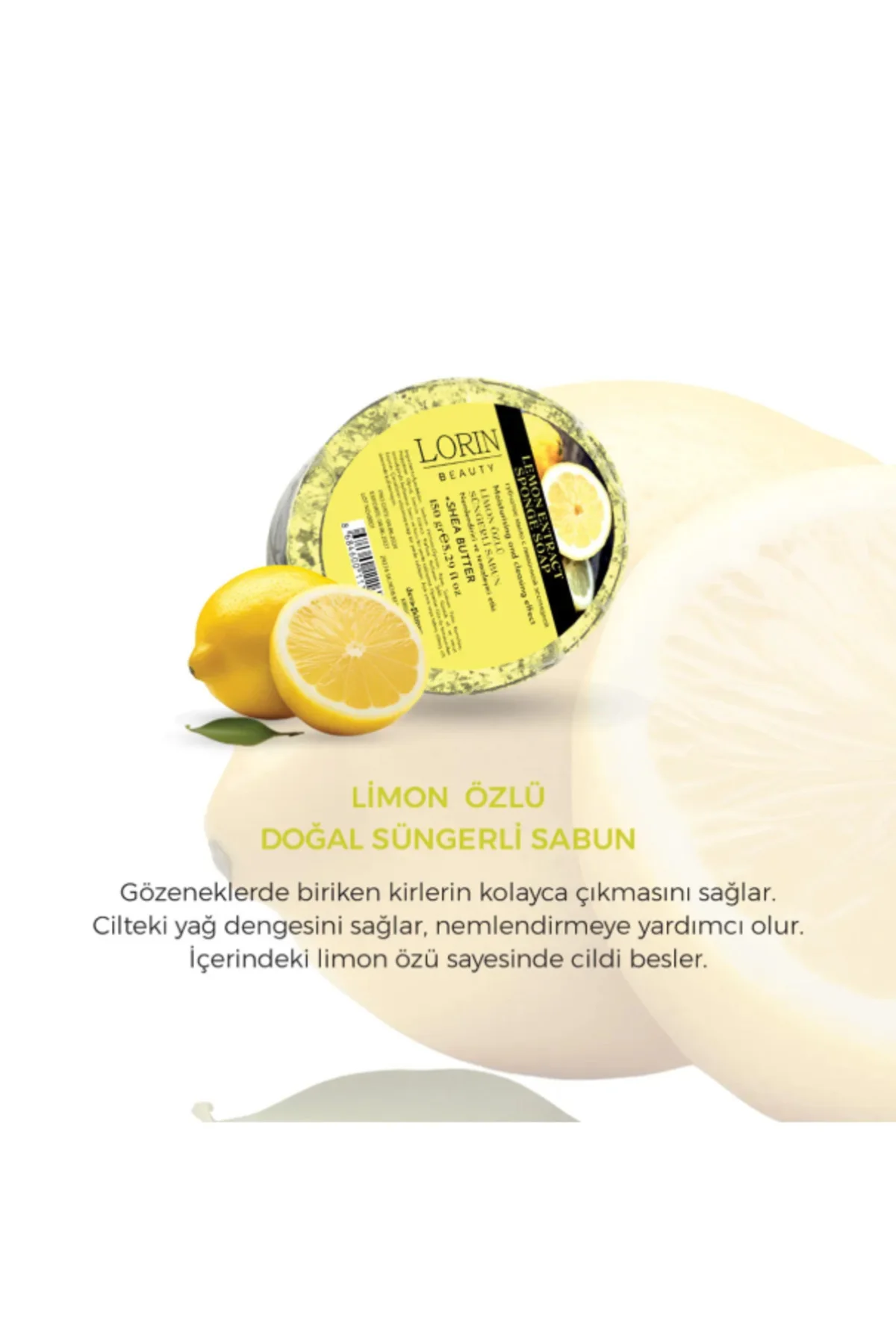 Lorin Limon Özlü Doğal Süngerli Sabun 150 GR