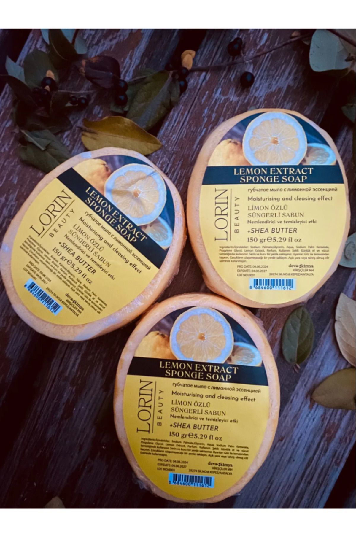 Lorin Mango Özlü Doğal Süngerli Sabun 150 GR