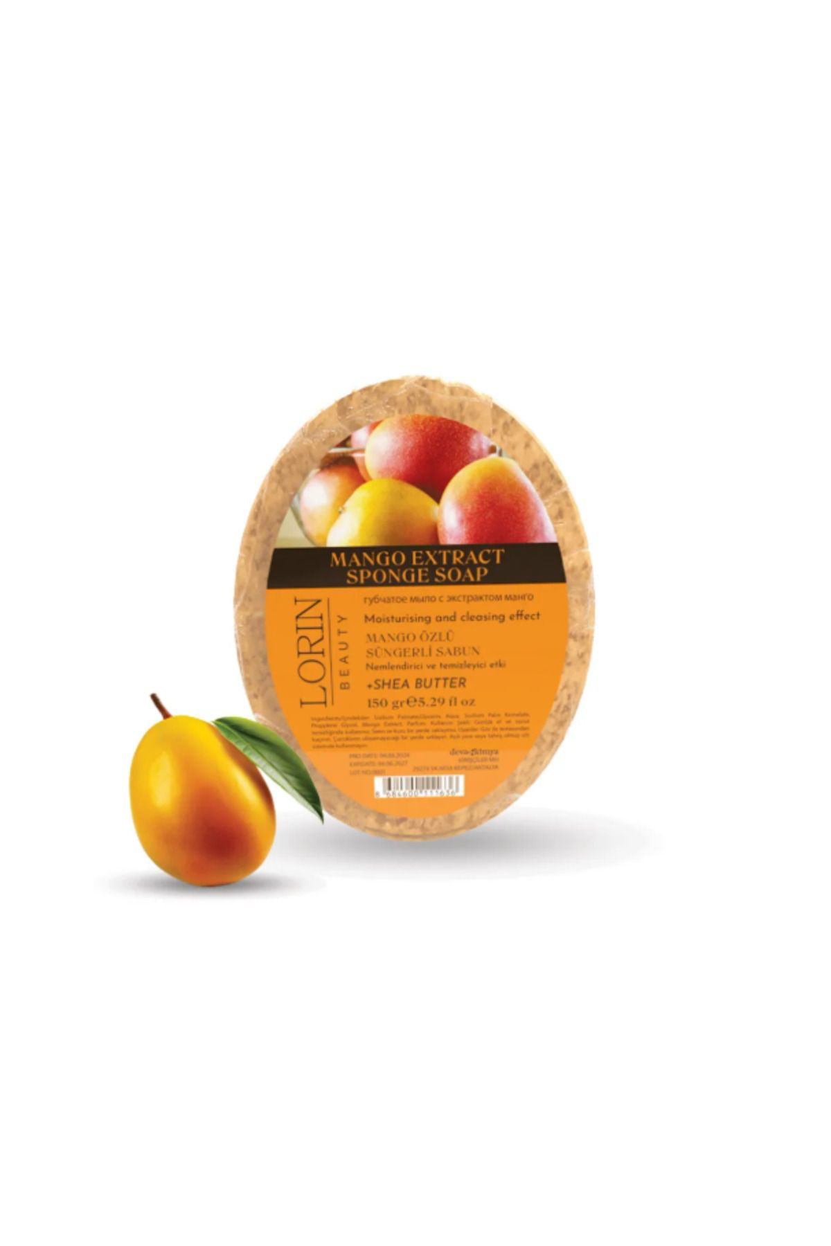 Lorin Mango Özlü Doğal Süngerli Sabun 150 GR