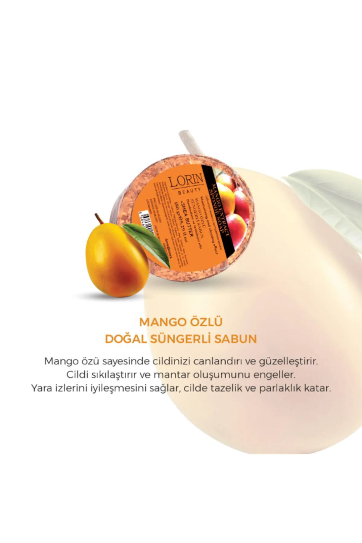 Lorin Mango Özlü Doğal Süngerli Sabun 150 GR