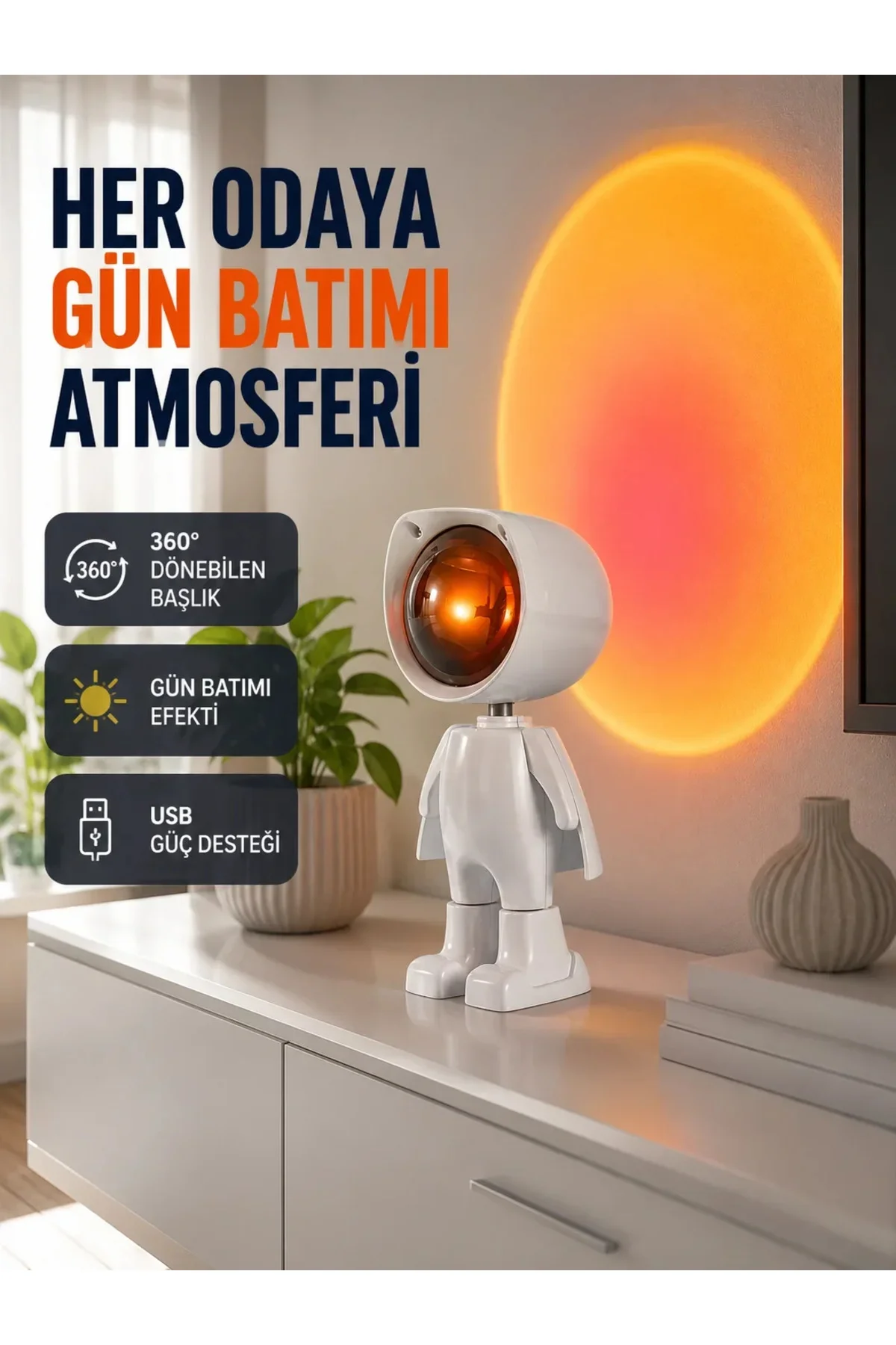 Loş Işıklı Şarjlı Ortam Lambası – Kompakt ve Portatif Yeni Nesil