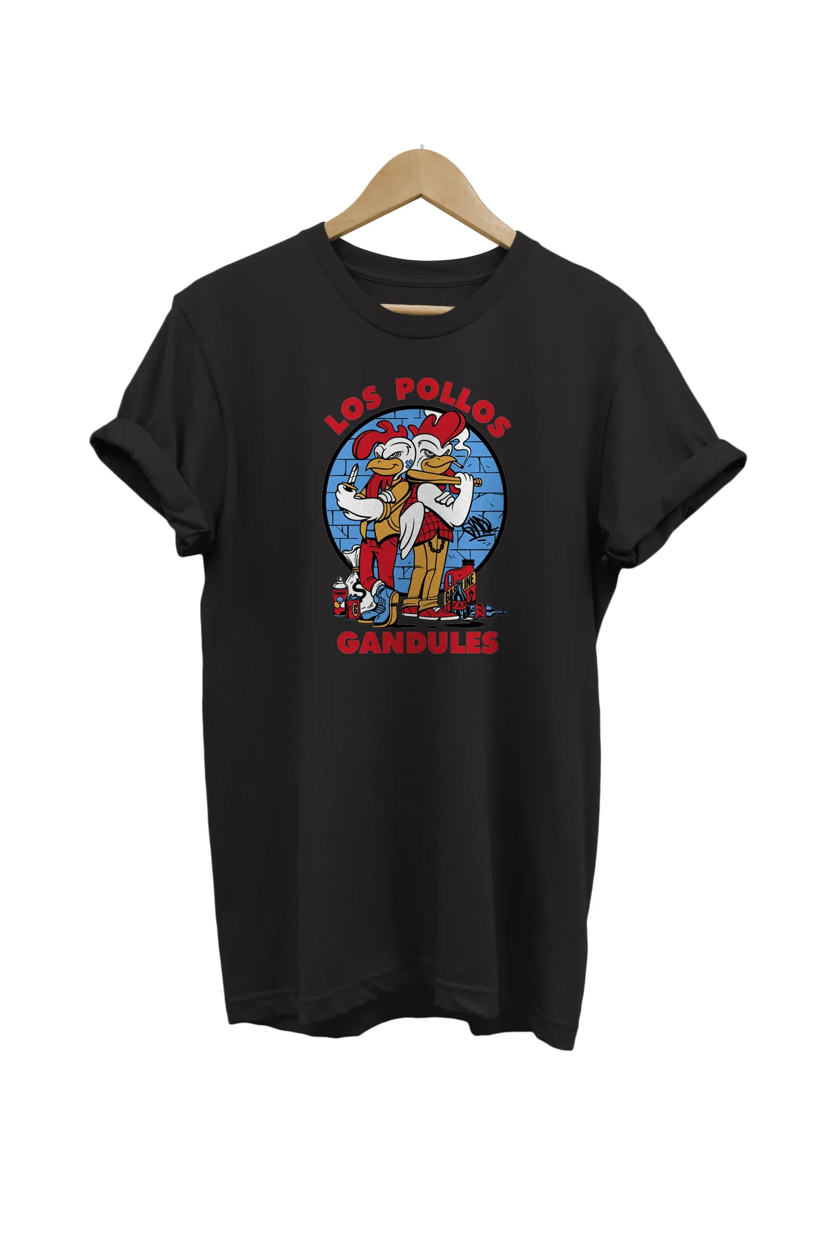 Los Pollos Baskılı %100 Pamuk Oversize Beyaz T-shirt