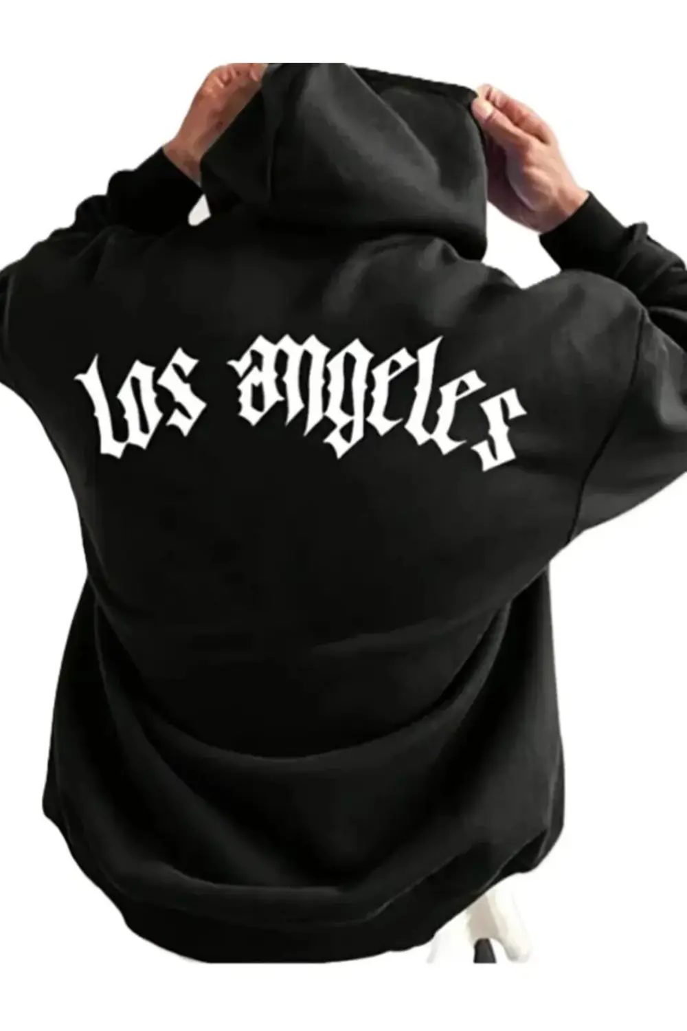 Losangeles Baskılı Kapüşonlu Sweatshirt