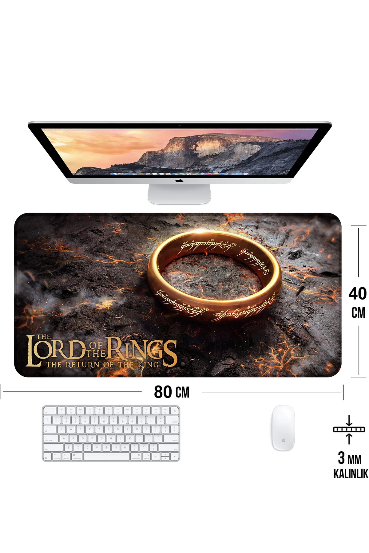 LOTR Yüzüklerin Efendisi Oyun Gaming Klavye Mouse Pad Masa Matı 8