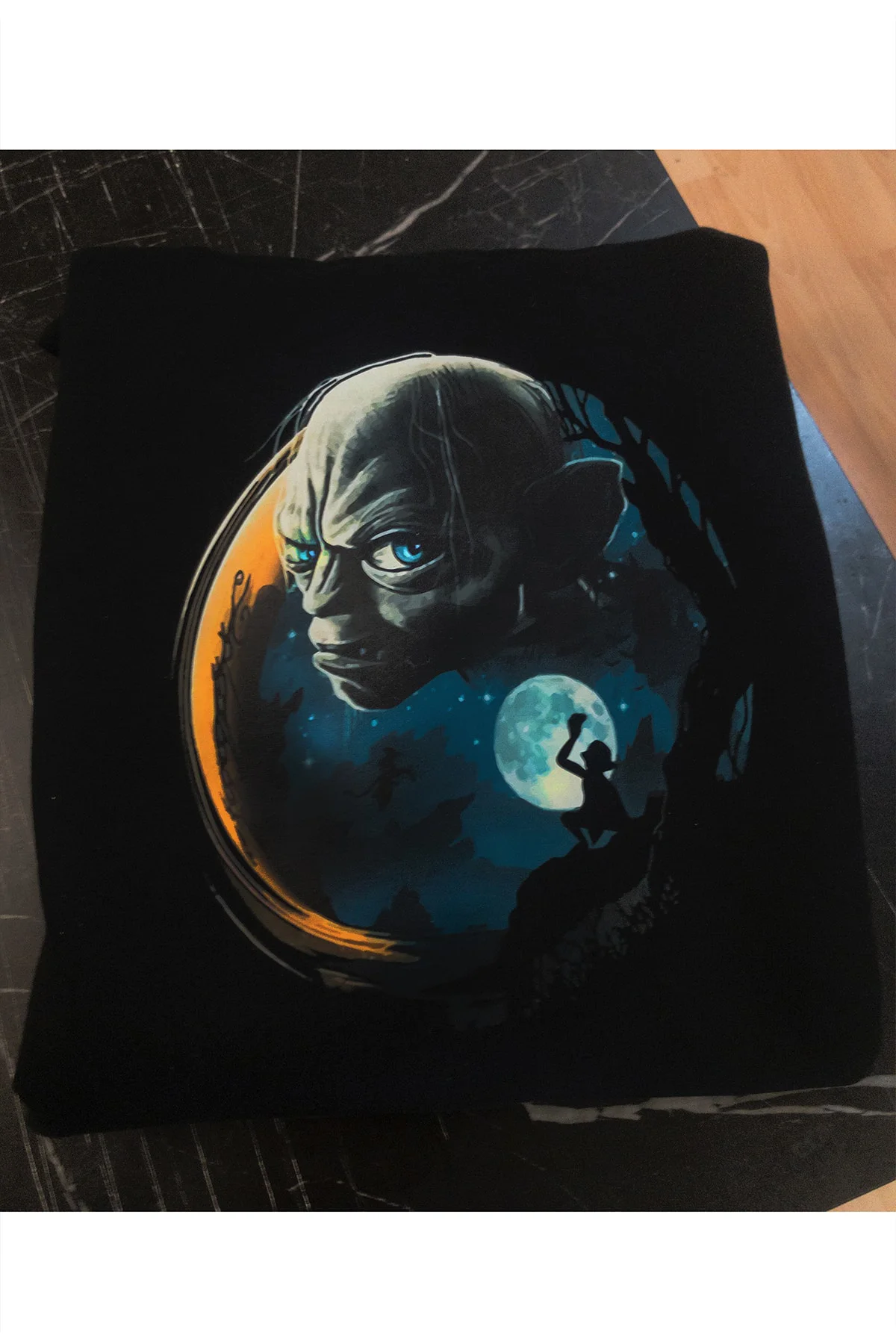 Lotr Yüzüklerin Efendisi Gollum Baskılı 3 Ipl. Şardonlu, Içi Pola