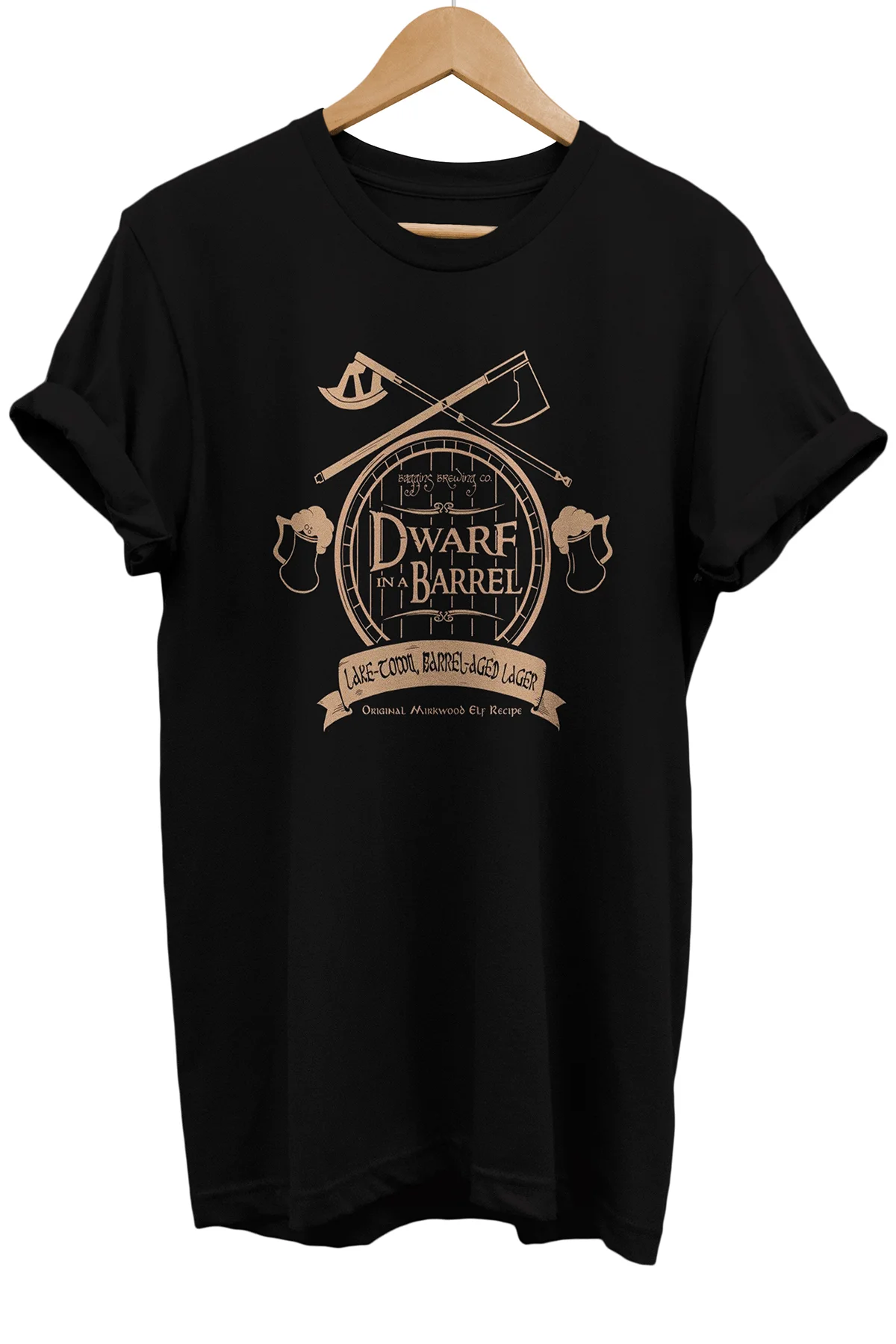 Lotr Yüzüklerin Efendisi Dwarf Baskılı %100 Pamuk Oversize Siyah 