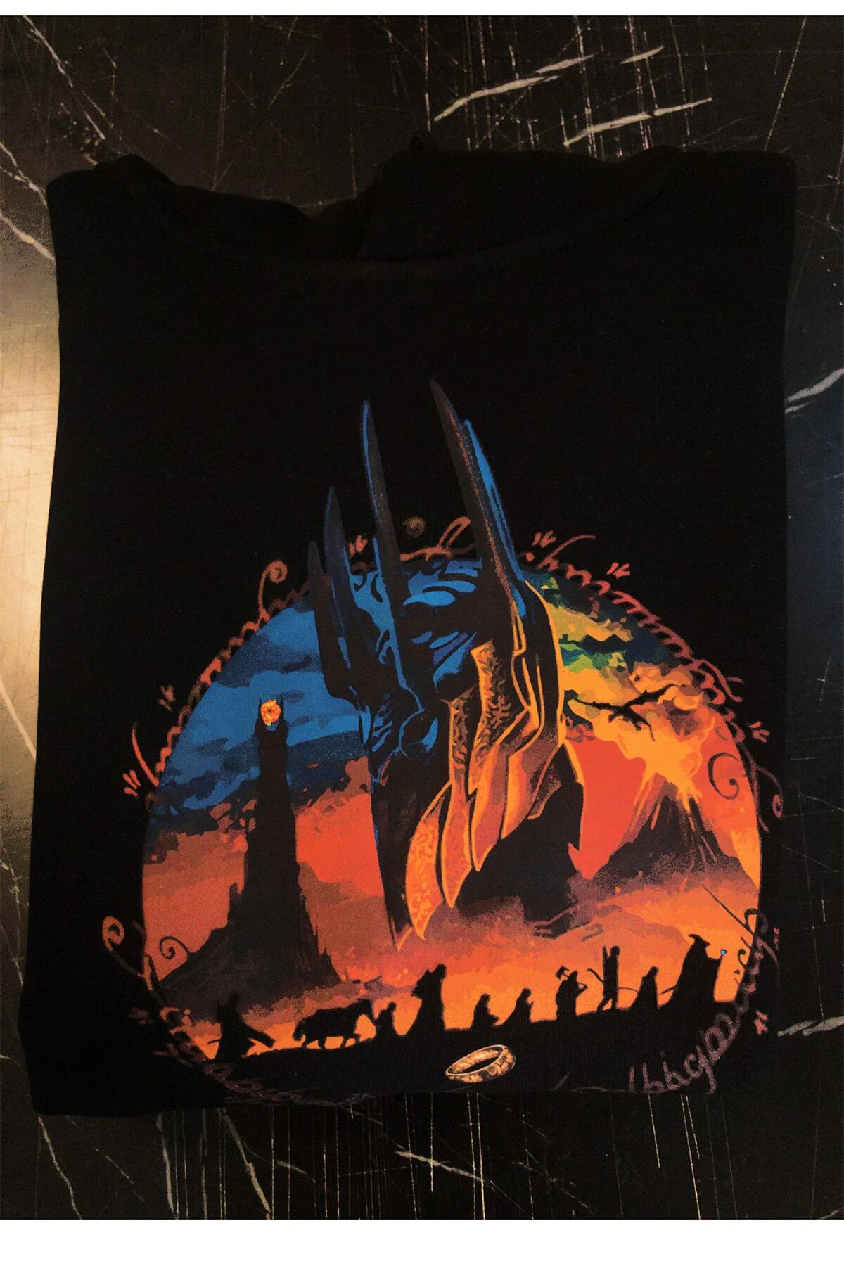Lotr Yüzüklerin Efendisi Sauron Baskılı 3 Ipl. Şardonlu, Içi Polar, Kalın(600gr) Hoodie