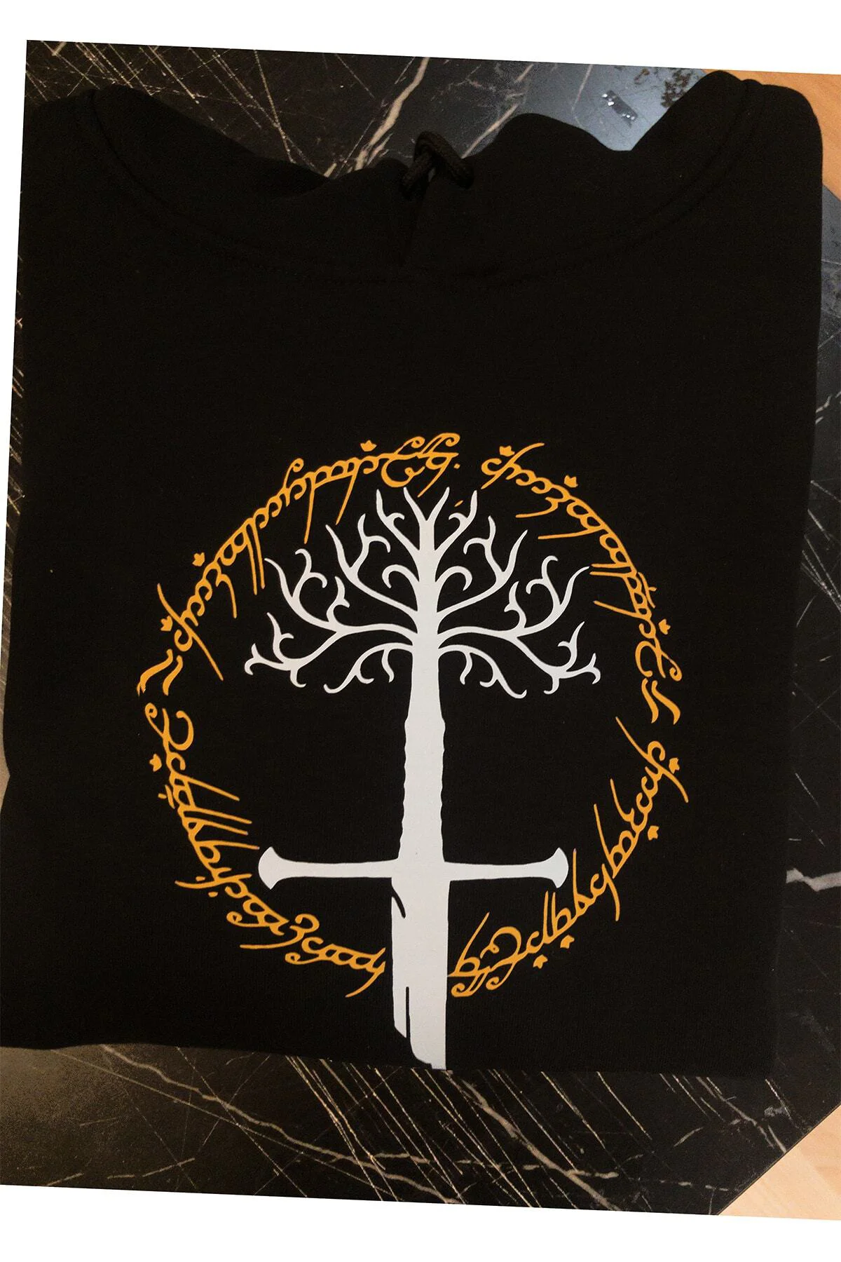 Lotr Yüzüklerin Efendisi Narsil Baskılı 3 Ipl. Şardonlu, Içi Polar, Kalın(600gr) Hoodie