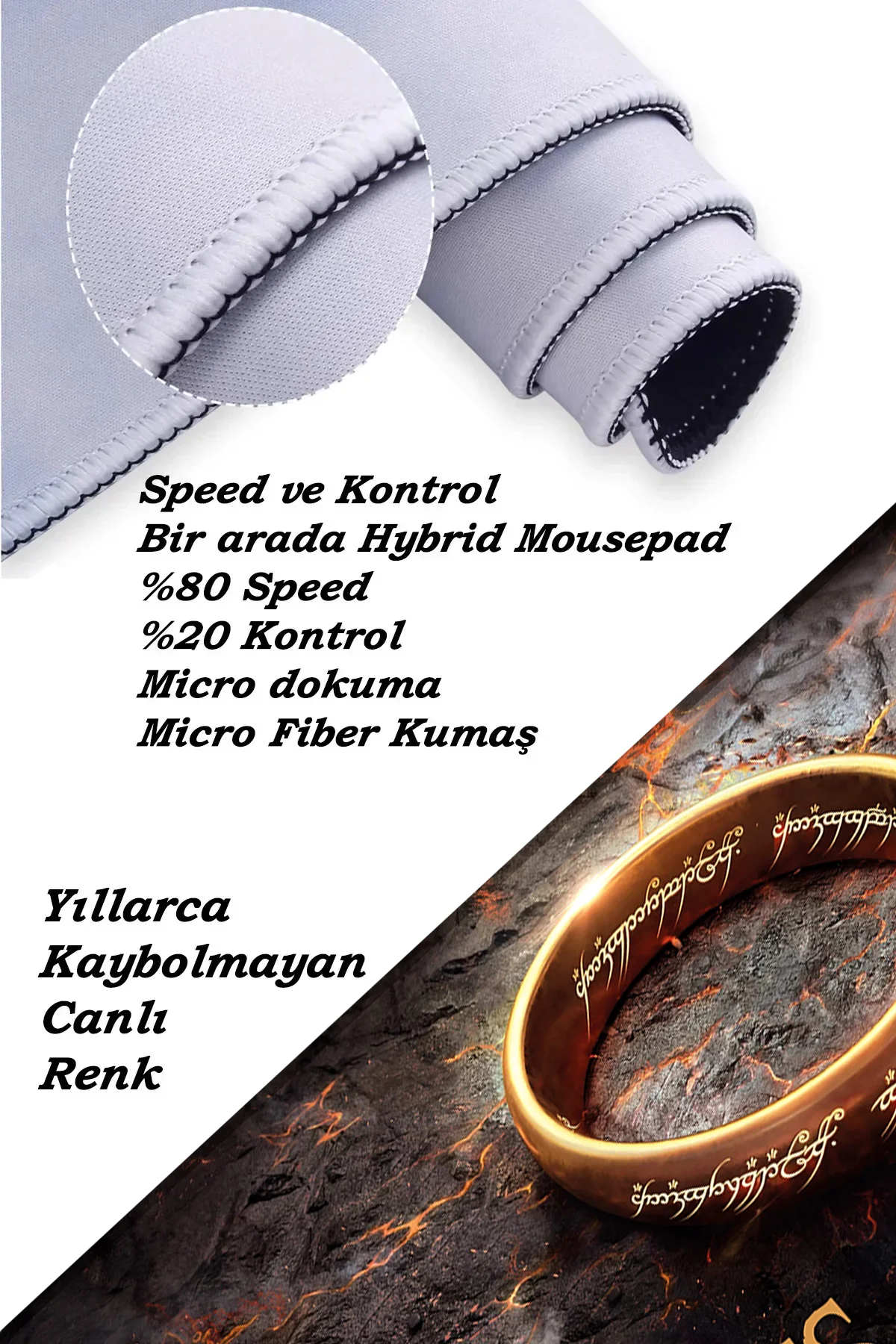 LOTR Yüzüklerin Efendisi Oyun Gaming Klavye Mouse Pad Masa Matı 8