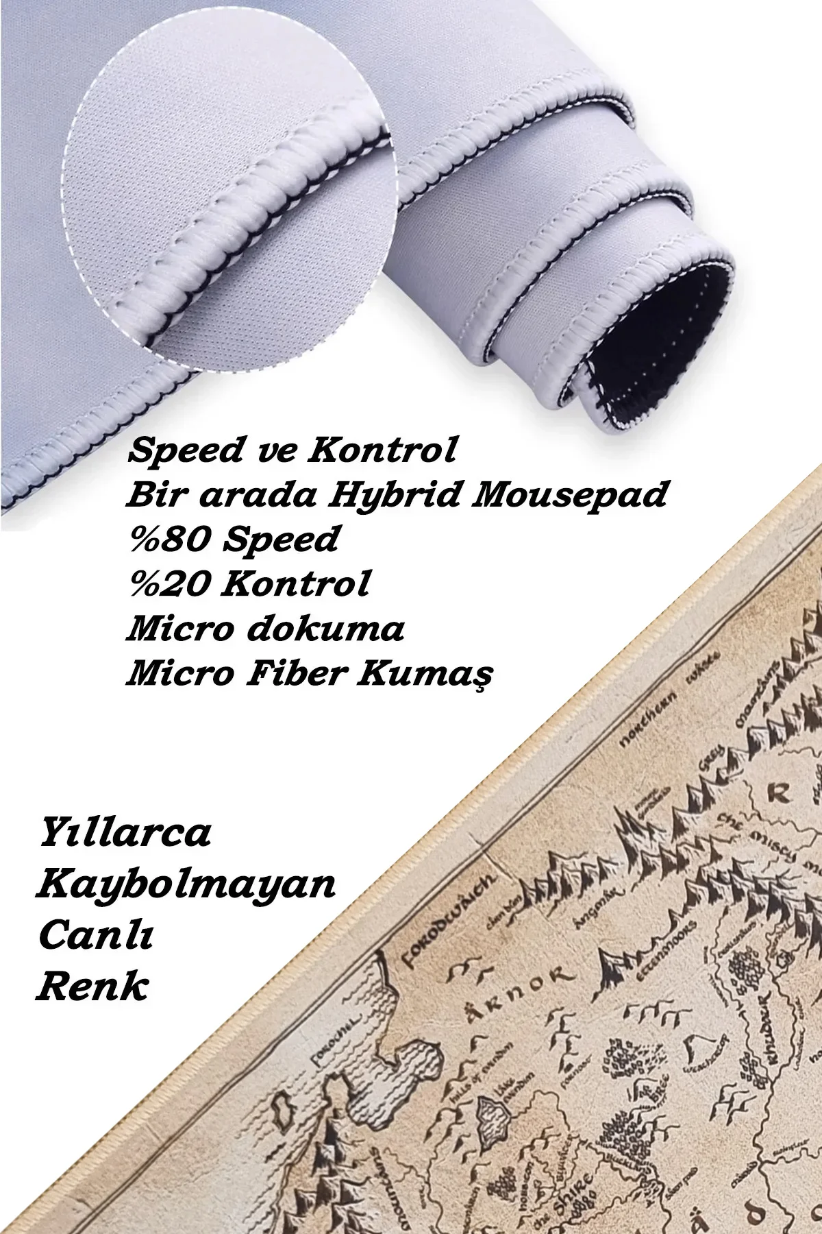 LOTR Yüzüklerin Efendisi Oyun Gaming Klavye Mouse Pad 80*40 cm