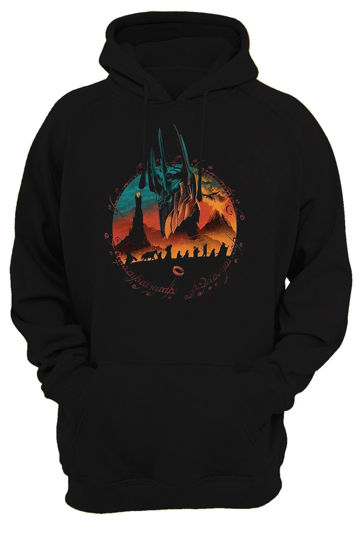 Lotr Yüzüklerin Efendisi Sauron Baskılı 3 Ipl. Şardonlu, Içi Polar, Kalın(600gr) Hoodie