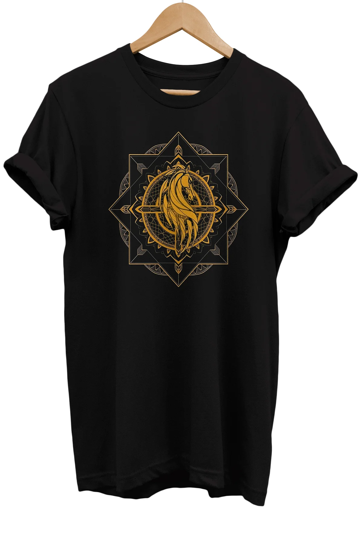 Lotr Yüzüklerin Efendisi Rohan Baskılı %100 Pamuk Oversize Siyah 