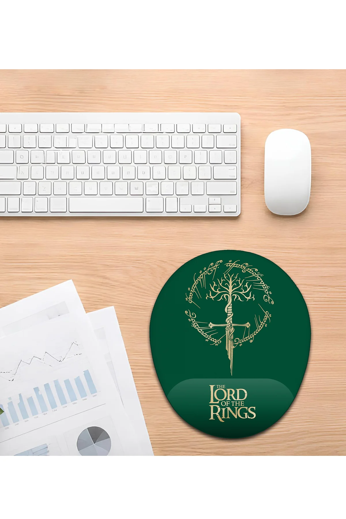 LOTR Yüzüklerin Efendisi Bilek Destekli Mouse Pad Ergonomik Kayma
