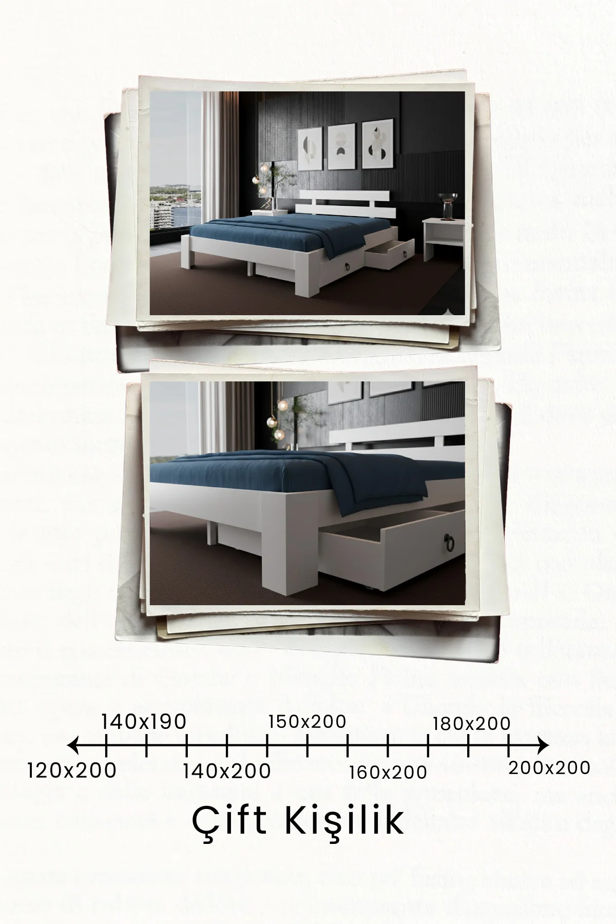 Lotus 2 Çekmeceli Modern MDF Karyola - 1. Sınıf 18 mm MDF ve Tekerlekli Depolama Alanlı Karyola Fiyatı, Yorumları ve Özellikleri