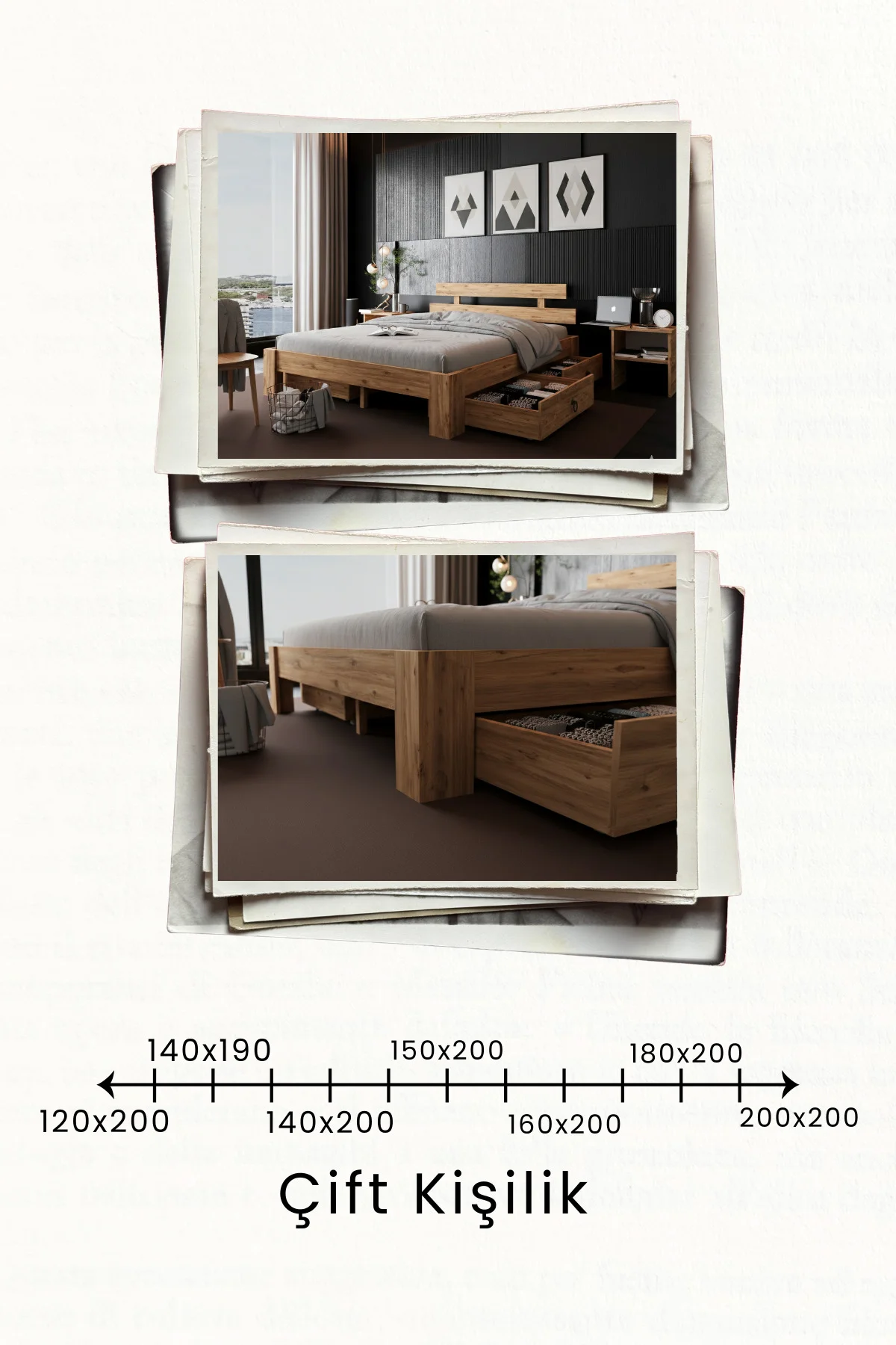 Lotus 4 Çekmeceli MDF Karyola - 1. Sınıf 18 mm MDF ve Tekerlekli Geniş Çekmeceli Modern Karyola Fiyatı, Yorumları ve Özellikleri