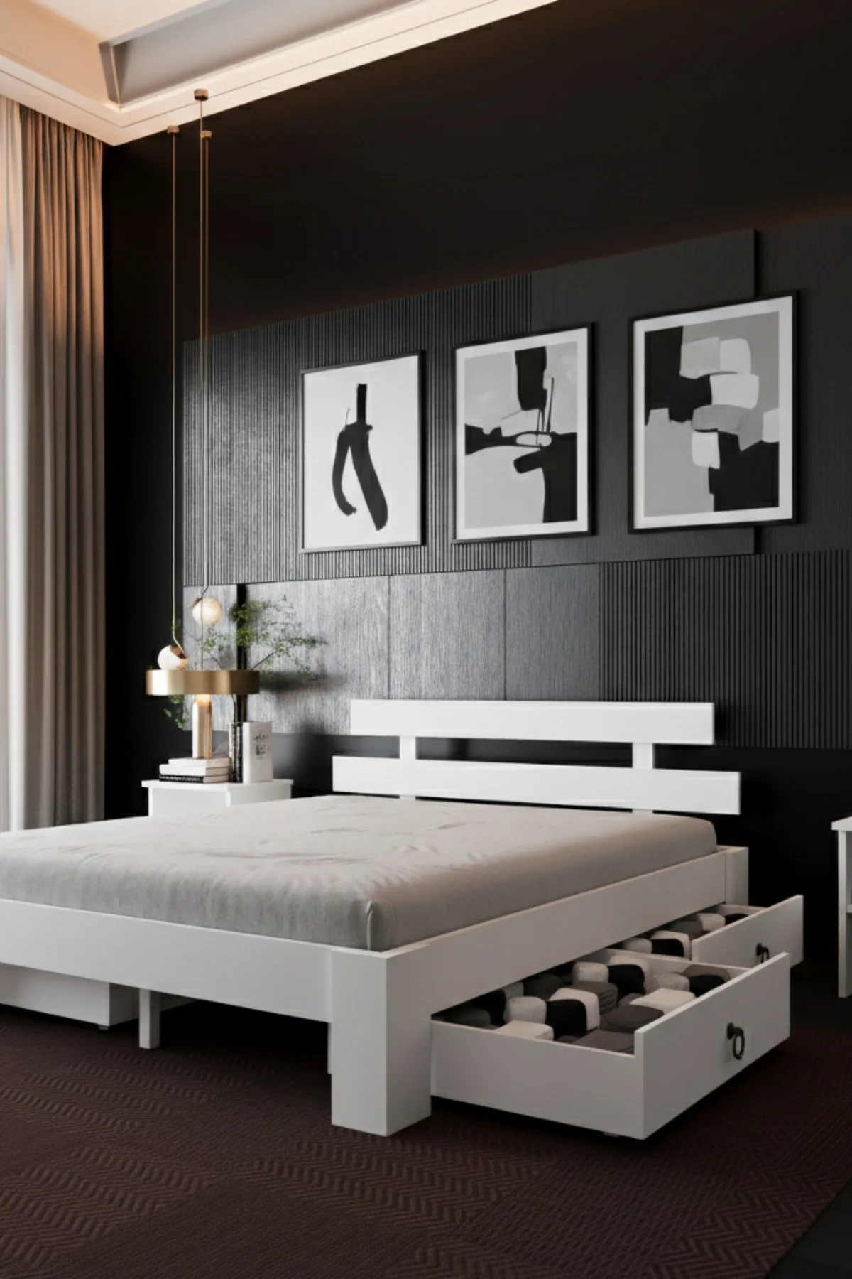 Lotus 4 Çekmeceli MDF Karyola - 1. Sınıf 18 mm MDF ve Tekerlekli Geniş Çekmeceli Modern Karyola Fiyatı, Yorumları ve Özellikleri