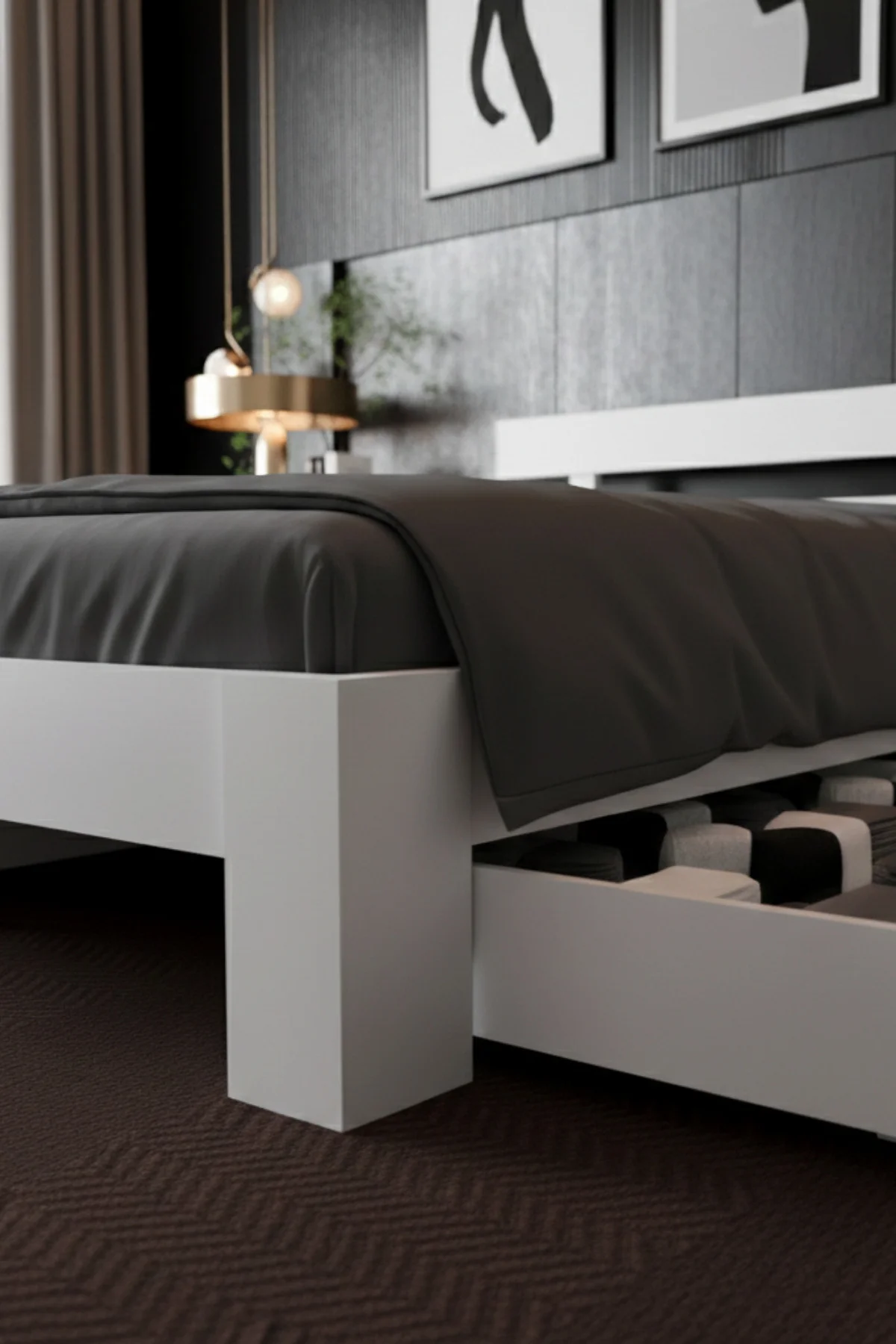 Lotus 4 Çekmeceli MDF Karyola - 1. Sınıf 18 mm MDF ve Tekerlekli Geniş Çekmeceli Modern Karyola Fiyatı, Yorumları ve Özellikleri