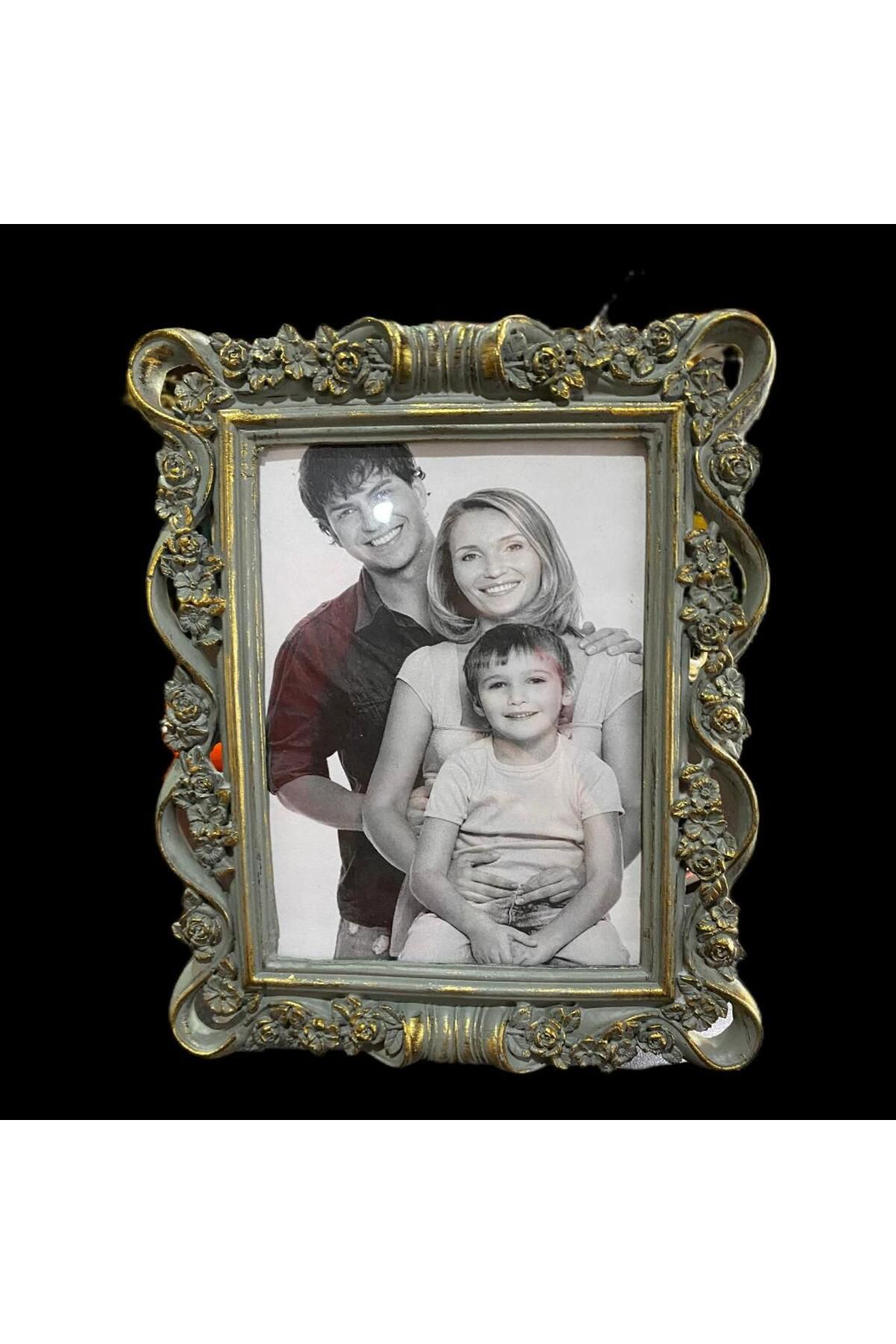 Elif Aksesuar Lotus Antik Yeşil Resim Çerçevesi Küf Yeşili