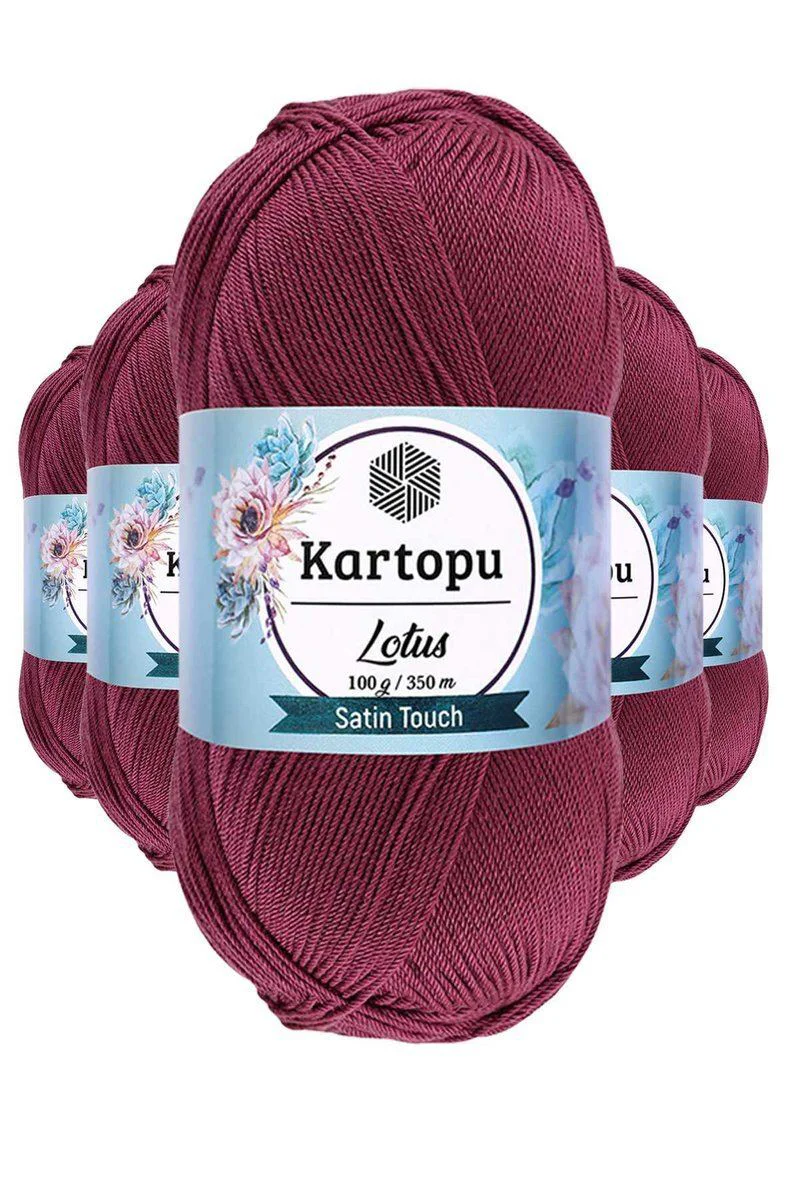 Lotus Bikini Örgü İpi K756 Begonvil – 5'li Set, %100 Anti-Pilling Mikrofiber Akrilik, 350m