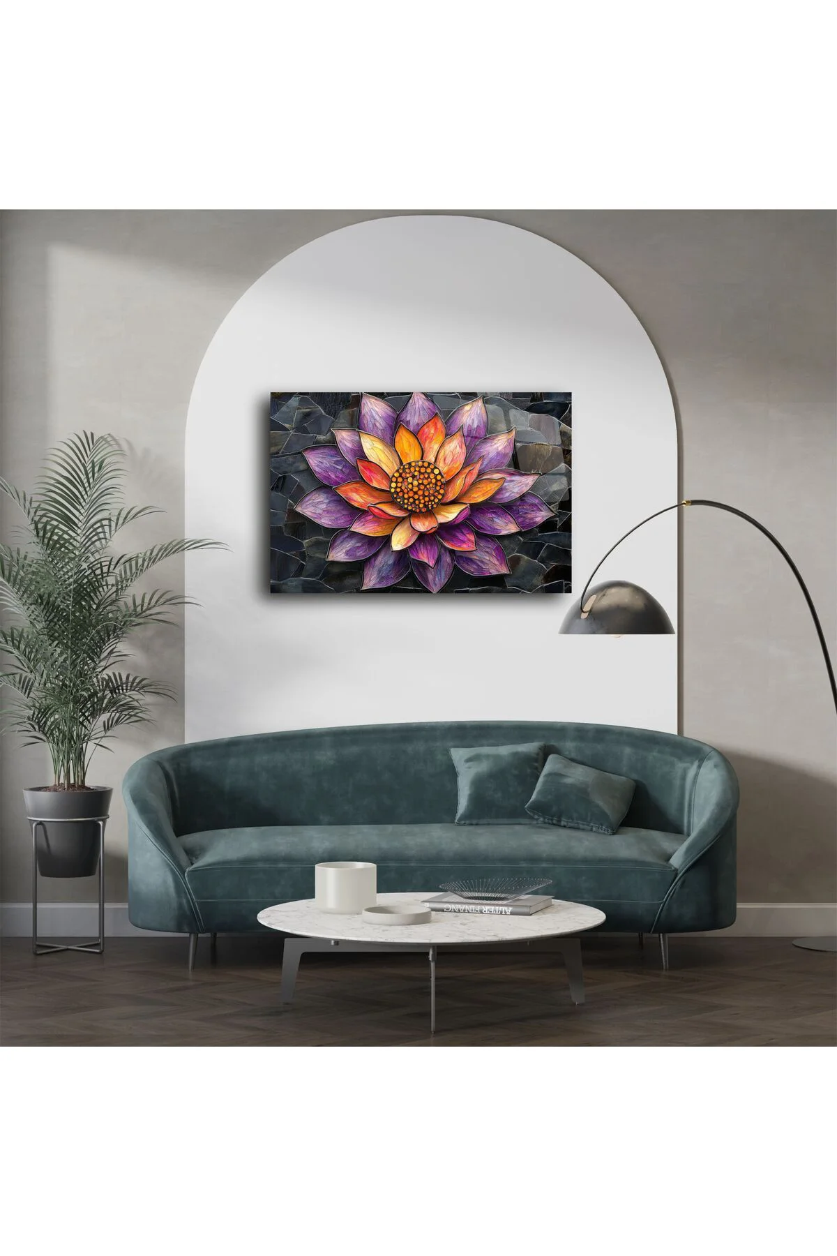 Lotus Çiçeği Cam Duvar Tablosu Lotus Çiçeği Cam Duvar Tablosu