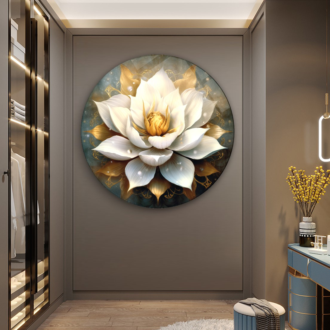 Lotus Çiçeği Yuvarlak Cam Tablo | Hediyelik, Dekoratif, Ofis, Mut Lotus Çiçeği Yuvarlak Cam Tablo | Hediyelik, Dekoratif, Ofis, Mut