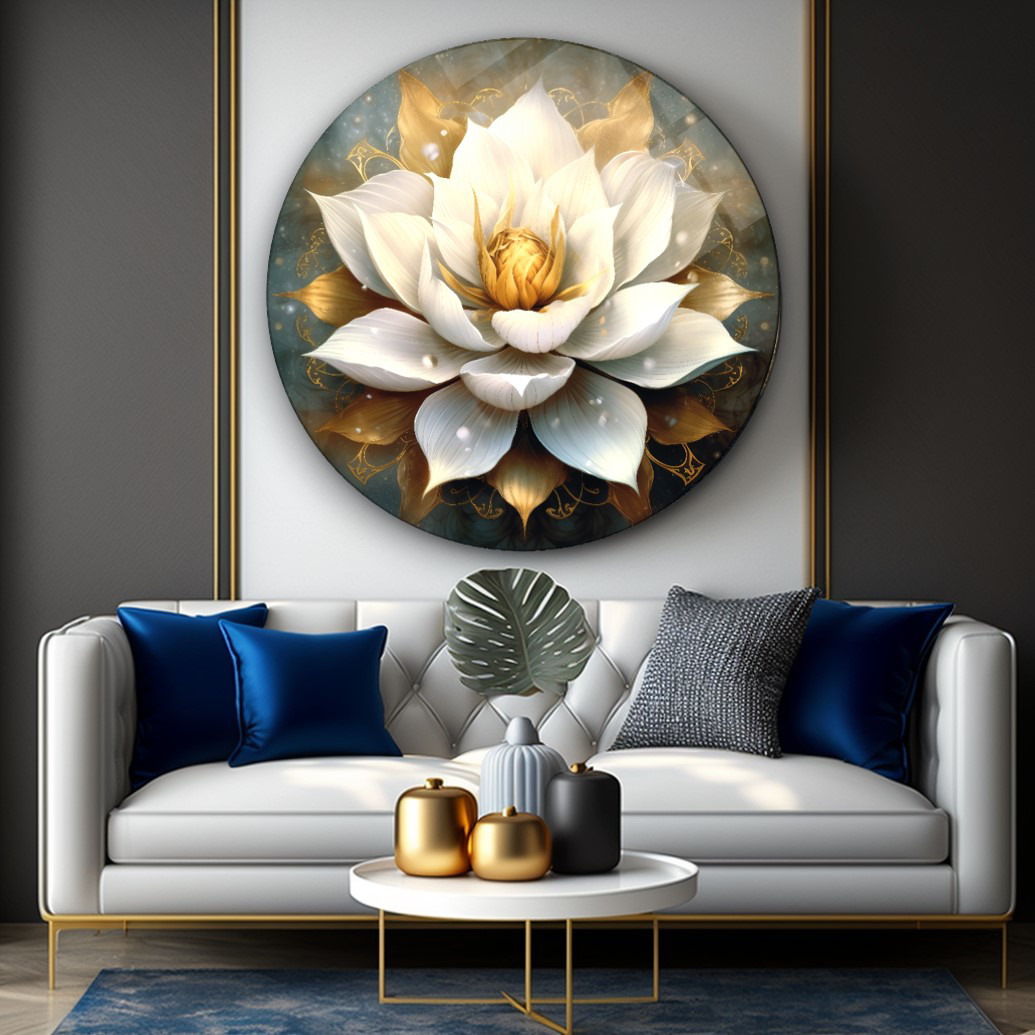 Lotus Çiçeği Yuvarlak Cam Tablo | Hediyelik, Dekoratif, Ofis, Mut Lotus Çiçeği Yuvarlak Cam Tablo | Hediyelik, Dekoratif, Ofis, Mut