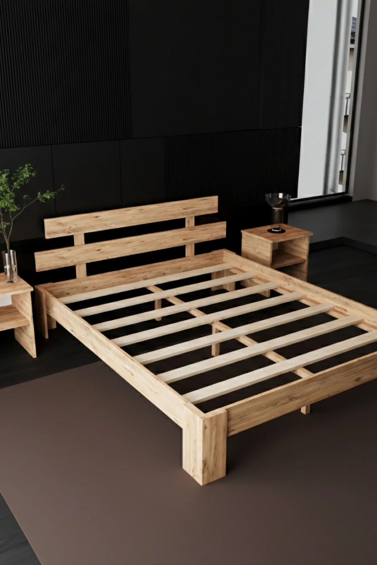 Lotus Çift Kişilik MDF Modern Karyola ve İki Adet Komodin Seti Fiyatı, Yorumları ve Özellikleri