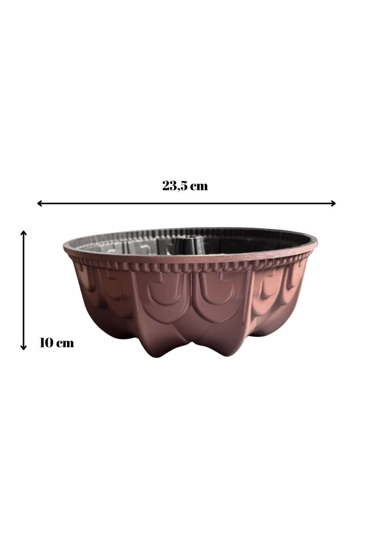 Lotus Desenli Döküm Kek Kalıbı – 23,5 cm x 10 cm | Yapışmaz Yüzeyli