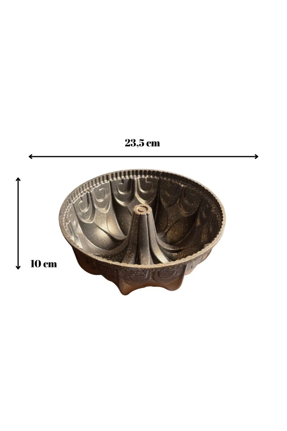 Lotus Desenli Döküm Kek Kalıbı – 23,5 cm x 10 cm | Yapışmaz Yüzeyli