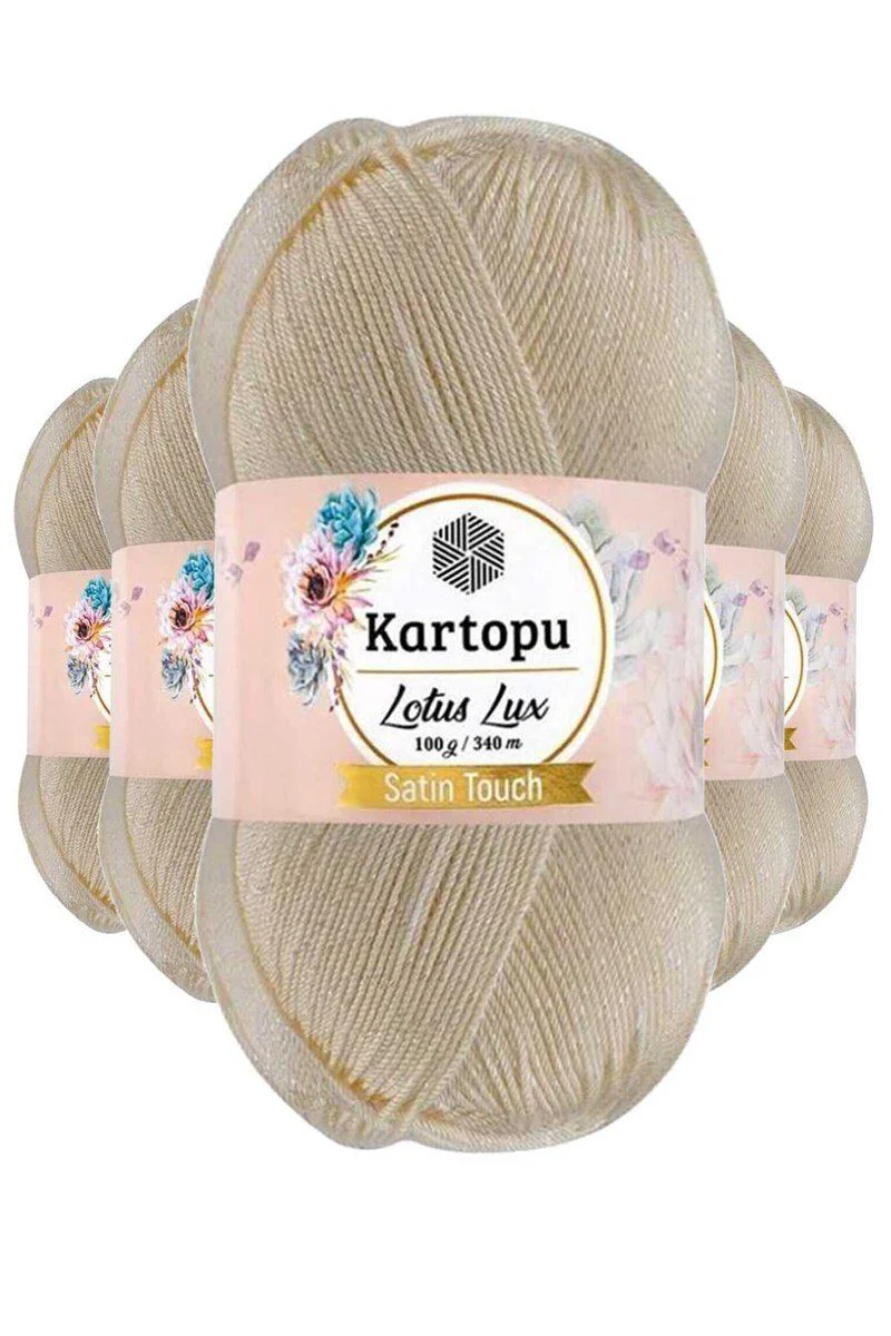 Lotus Lux Simli Örgü İpi Krem K025 – 5’li Paket, Büstiyer & Bikini İpi
