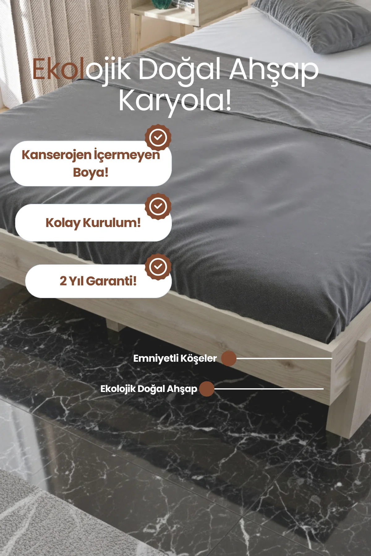 Lotus New Modern Ahşap Karyola - Bohem ve Modern Tasarım Sarsılmaz Masif Ahaşp Karyola Fiyatı, Yorumları ve Özellikleri