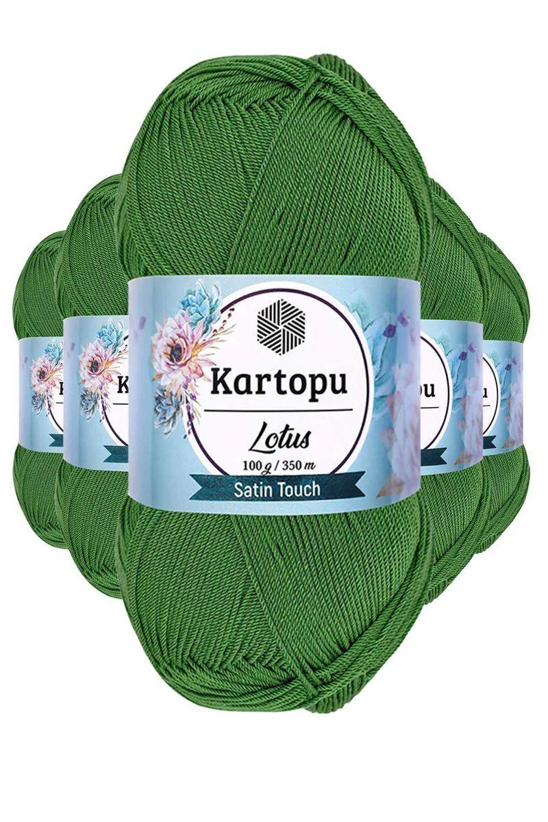 Lotus Örgü İpi 5'li Paket K486 Çam Yeşili - Bikini Büstiyer Bluz İpi