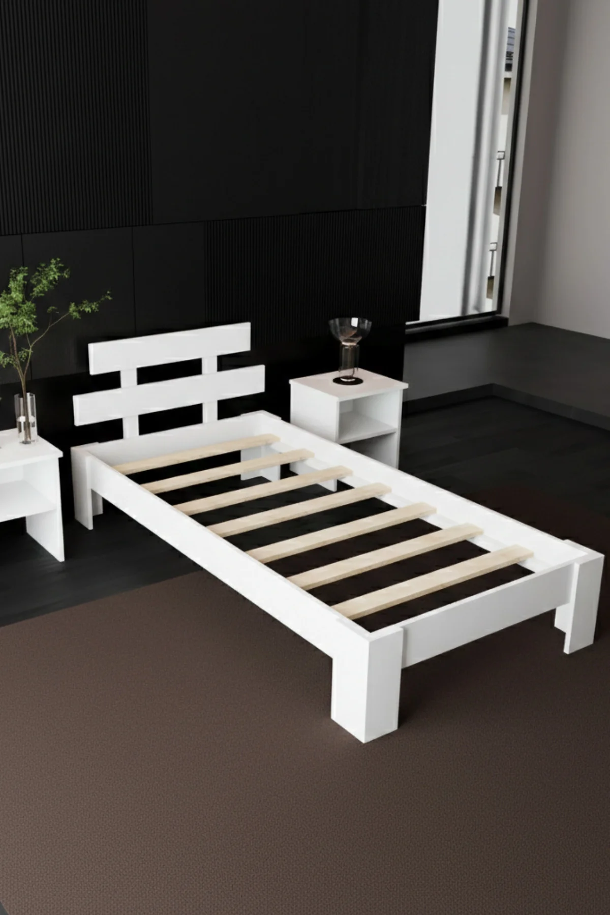 Lotus Tek Kişilik Modern Karyola ve İkili Komodin Seti - 1. Sınıf 18 Mm MDF Karyola ve Komodin Set Fiyatı, Yorumları ve Özellikleri