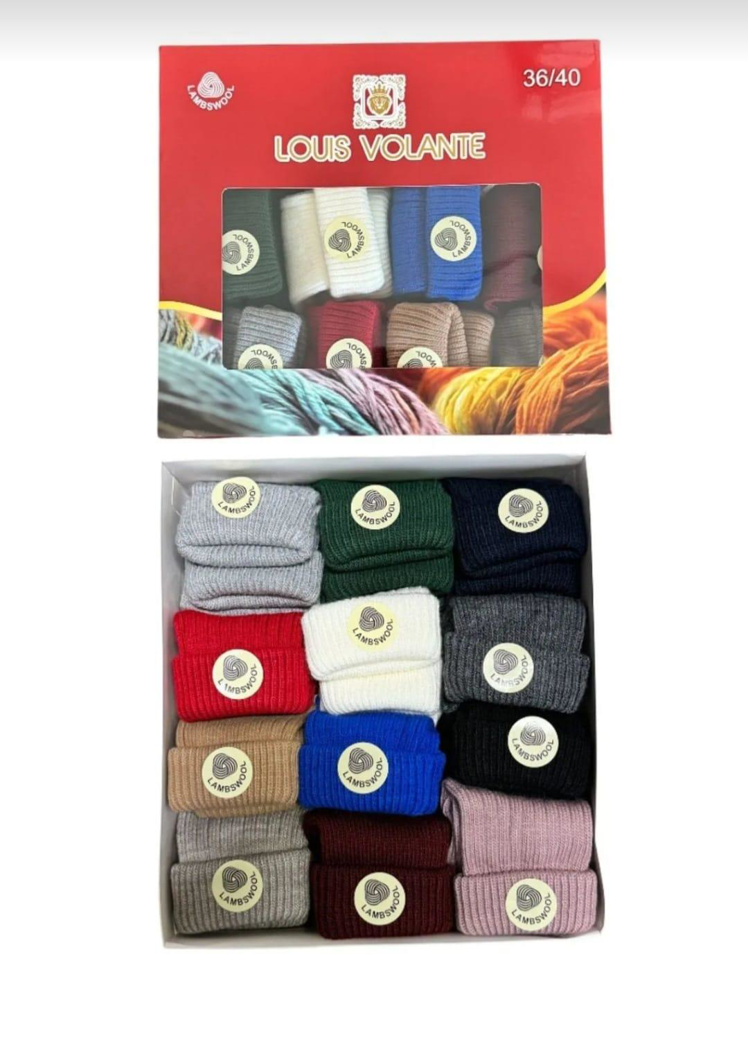 LOUİS VOLANTE KADIN LAMBSWOOL KIVRIK YÜN RENKLİ BOT ÇORAP 12 ADET LOUİS VOLANTE KADIN LAMBSWOOL KIVRIK YÜN RENKLİ BOT ÇORAP 12 ADET