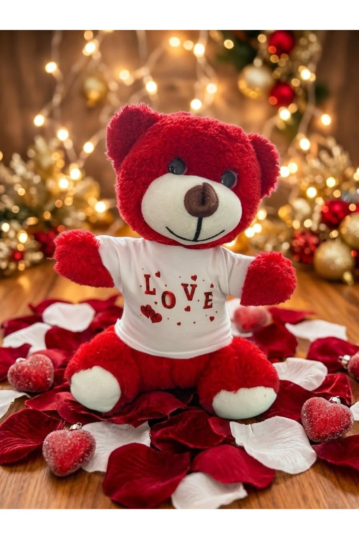 love Baskılı Tişörtlü Kırmızı Ayıcık Fiyatı, Yorumları ve Özellikleri