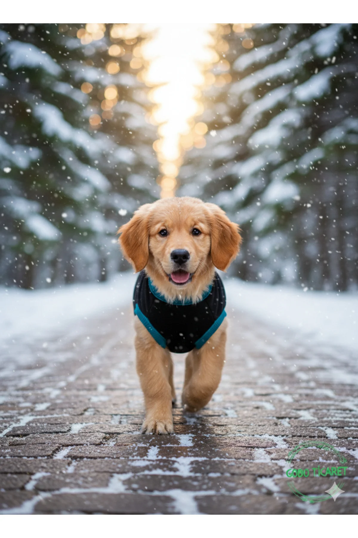 Love Desenli Kışlık Siyah Kedi Köpek Kıyafeti Elbisesi SMALL/S/Be