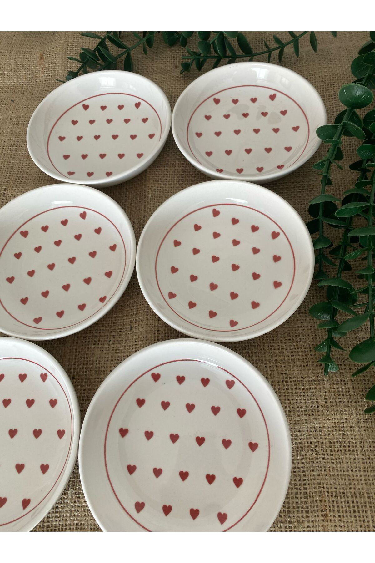 Love Kırmızı Kalp 6 Adet Çerezlik Reçellik