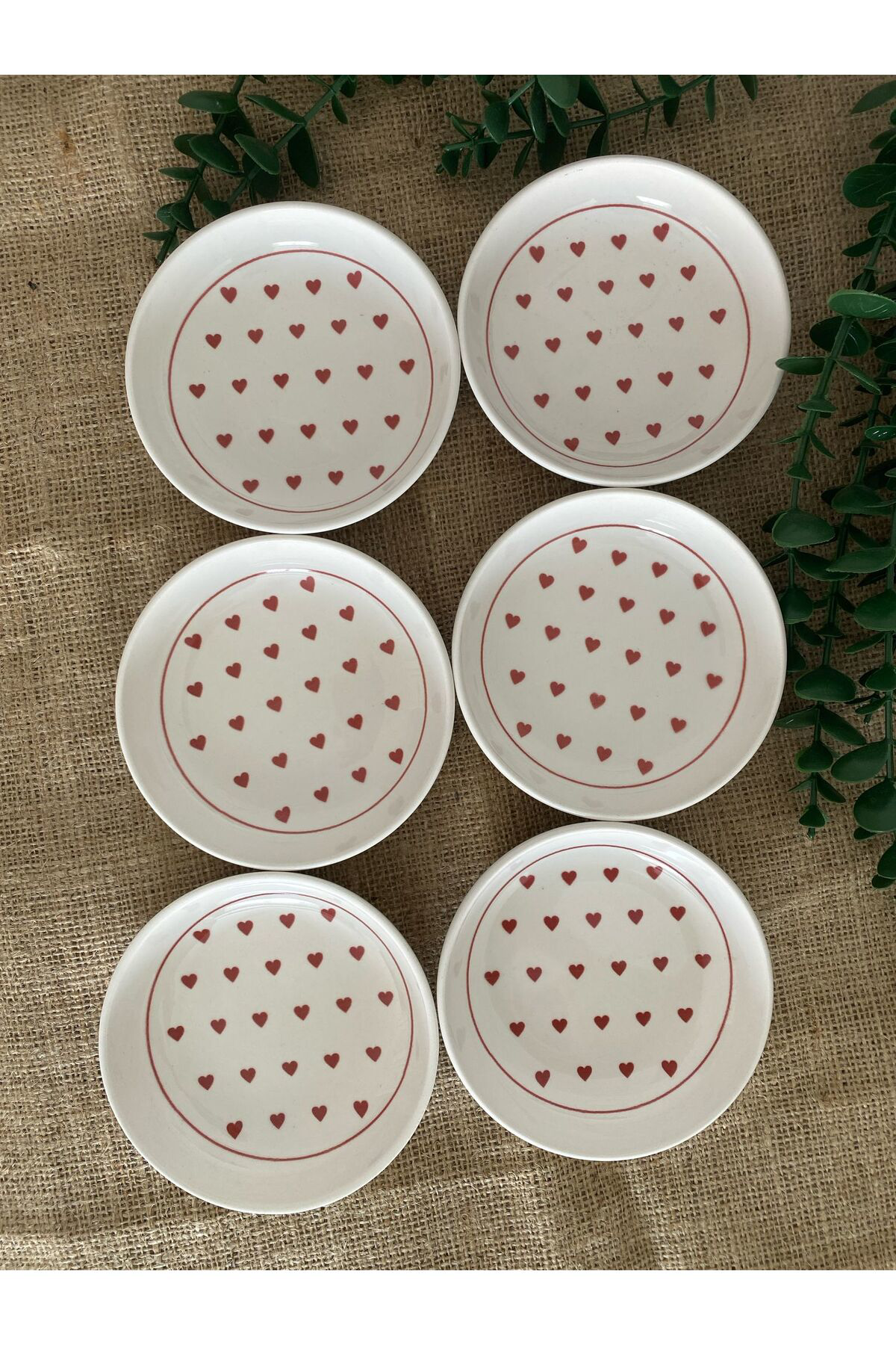 Love Kırmızı Kalp 6 Adet Çerezlik Reçellik