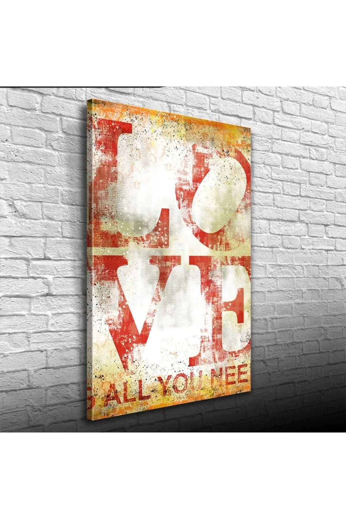 Love Poster Kırmızı Beyaz Tonlarda Kanvas Tablo 50 x 70